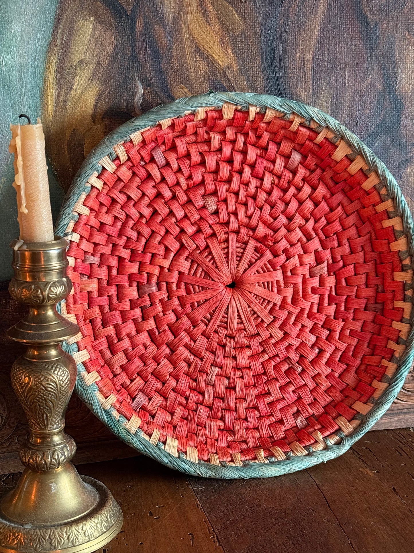 Vintage, handmade fruit basket.