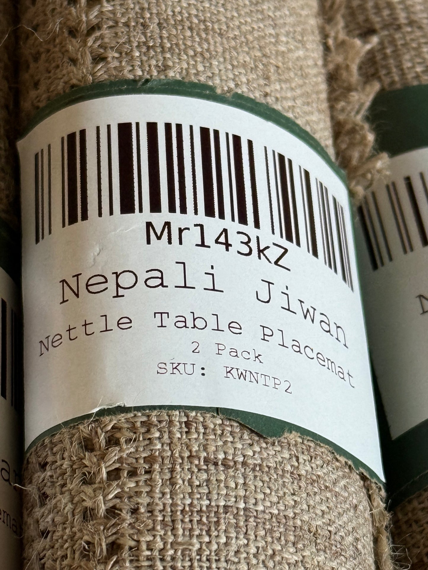 Nepali Handwoven NETTLE table set.