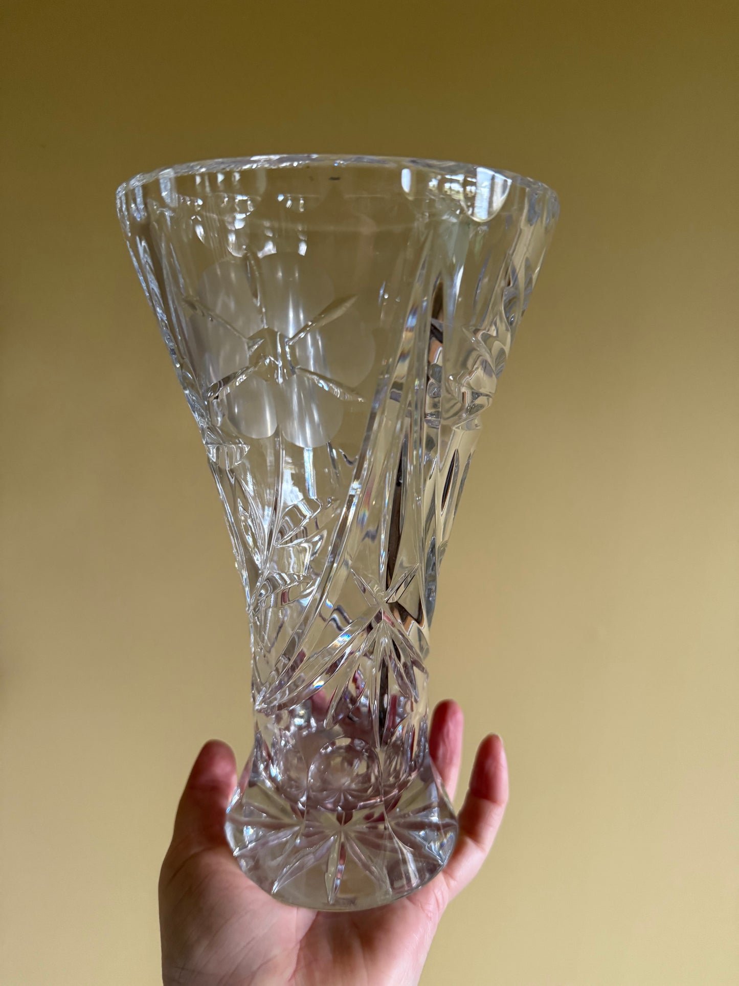 Vintage, heavy crystal vase.