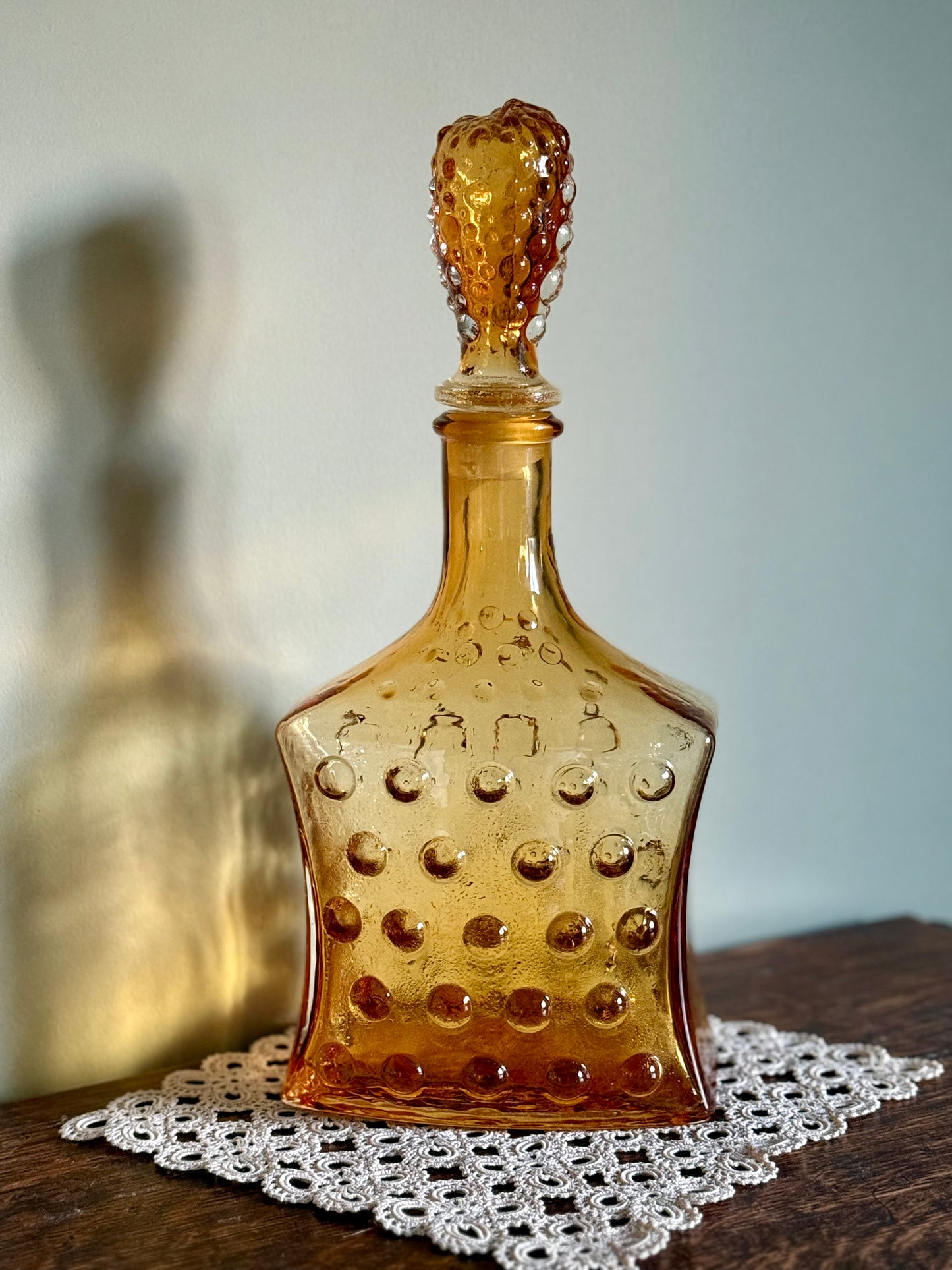 Vintage, amber glass bottle.