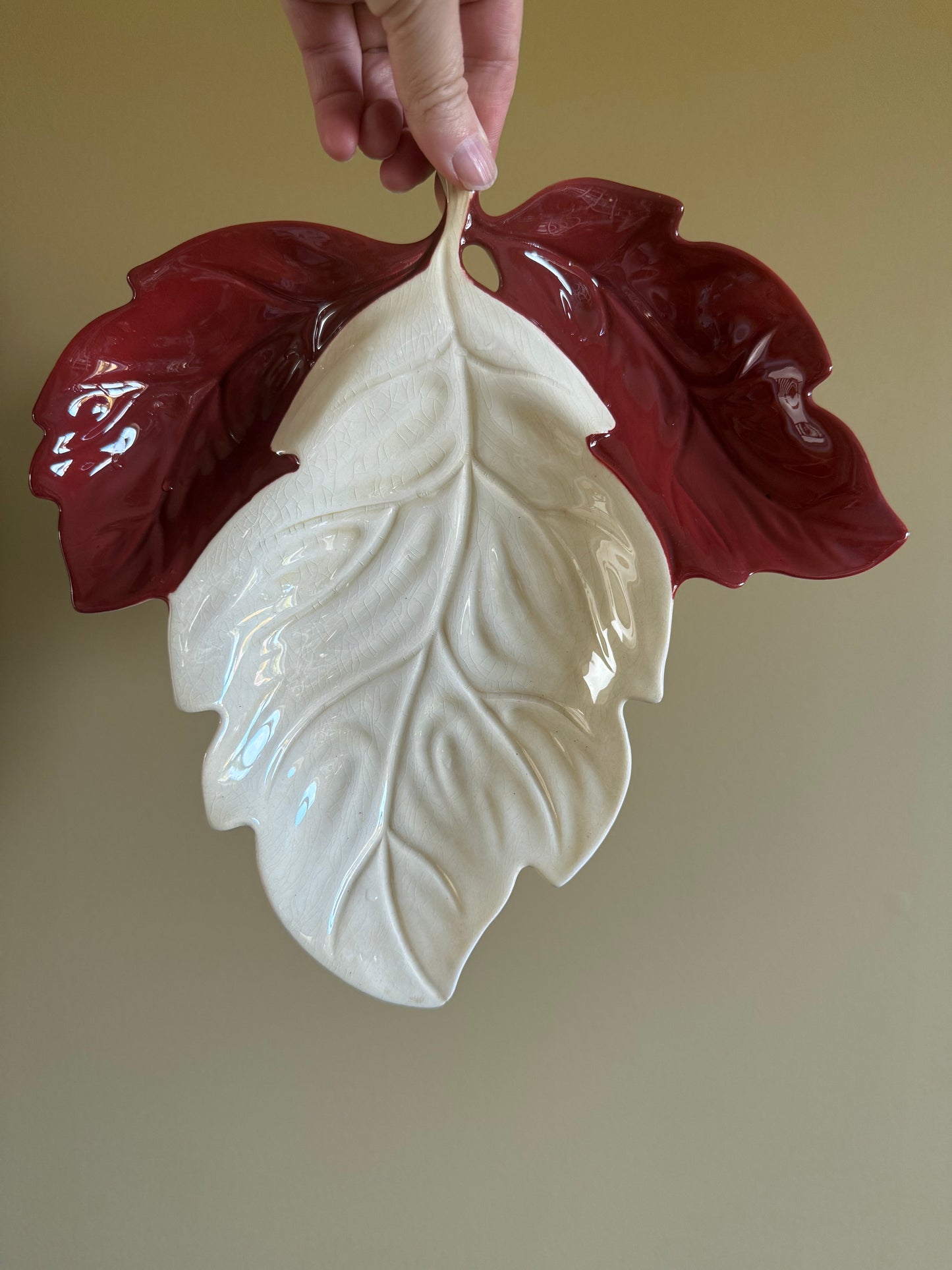 Vintage, fine bone china leaf dish.