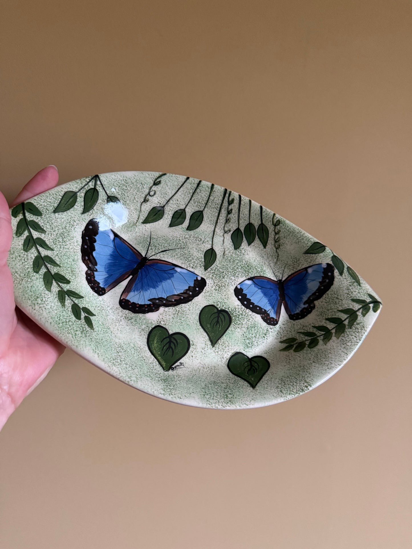 Vintage, hand painted dish.