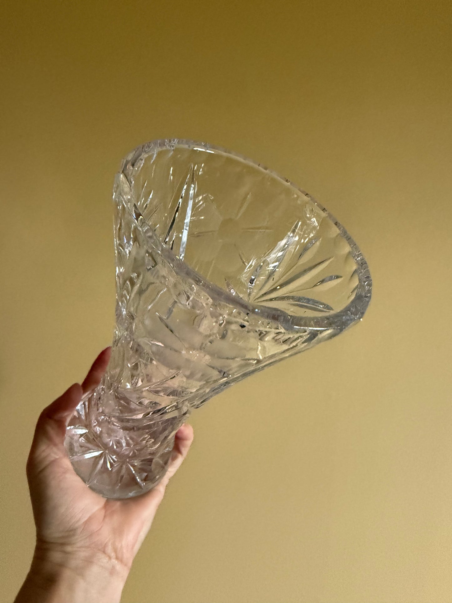 Vintage, heavy crystal vase.