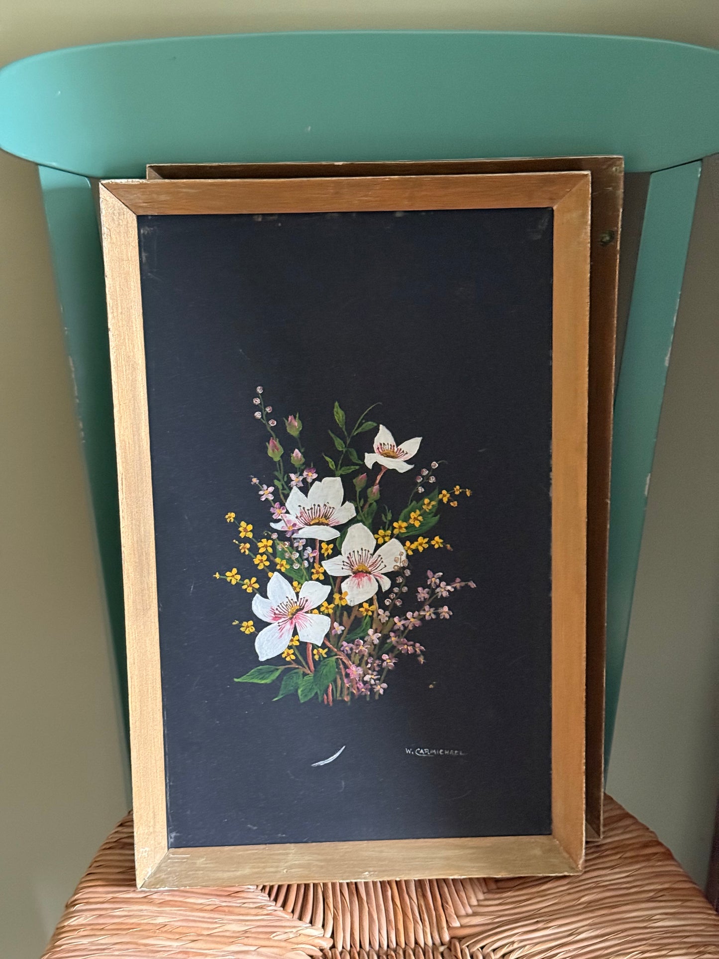Vintage, paintings on board - set of 2.