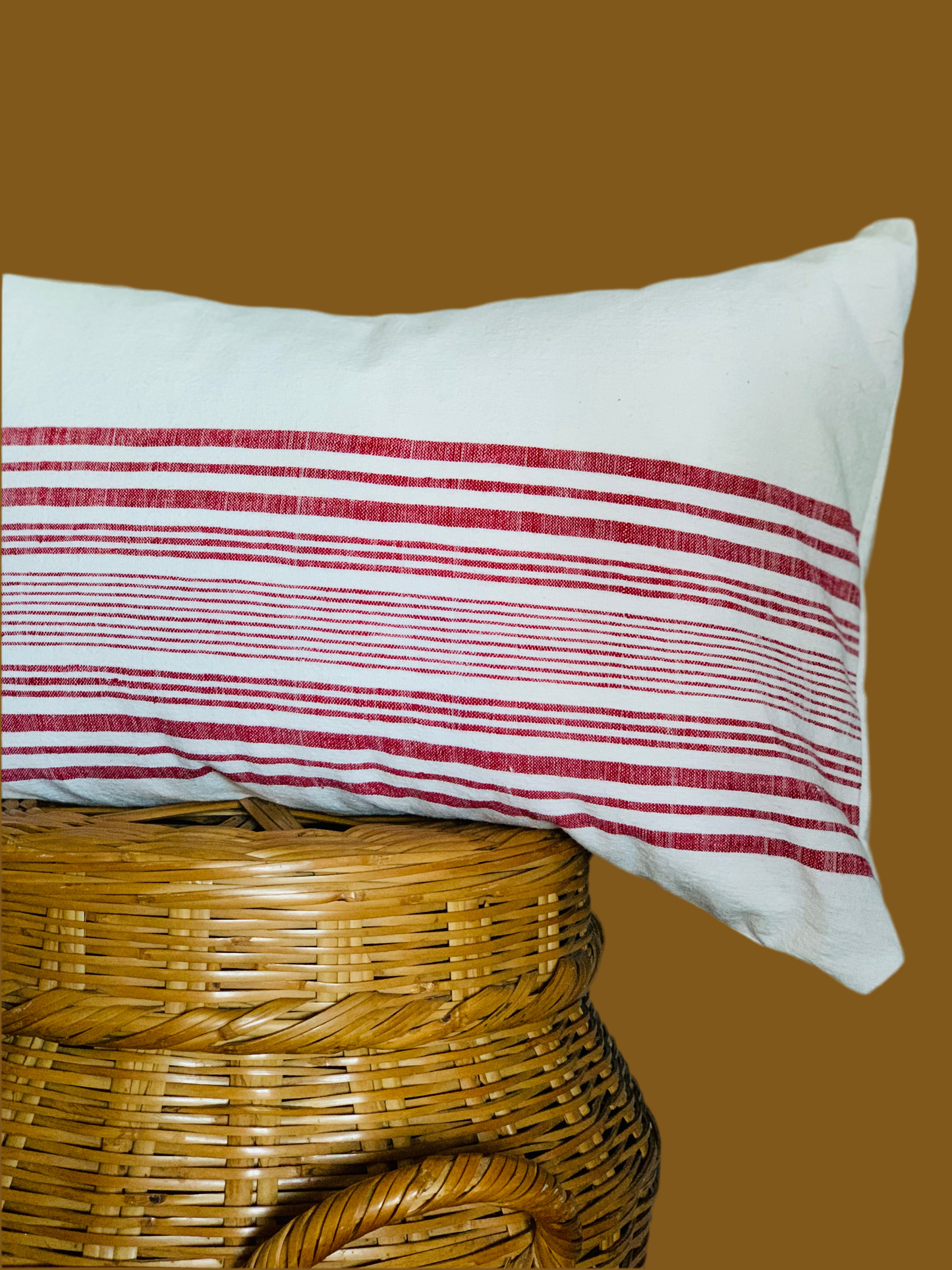 Antique, handwoven cotton cushion.