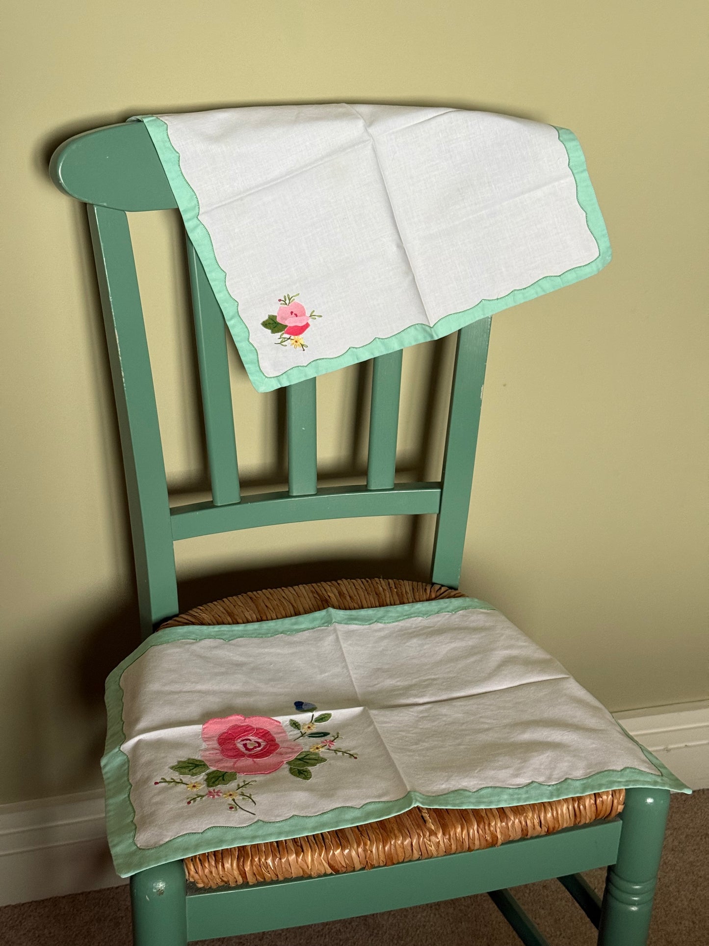 Vintage, hand embroidered set.