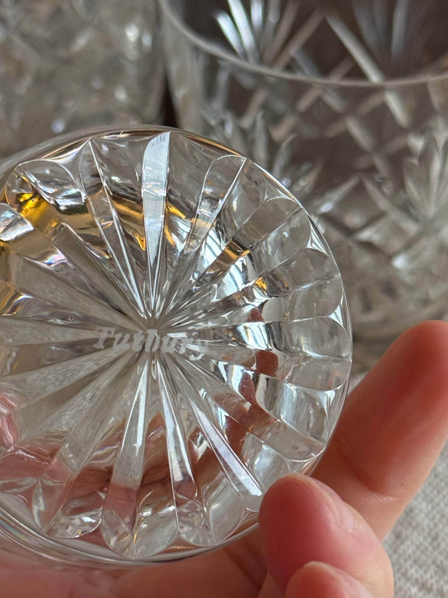 Vintage Tutbury whisky crystal tumbler s.
