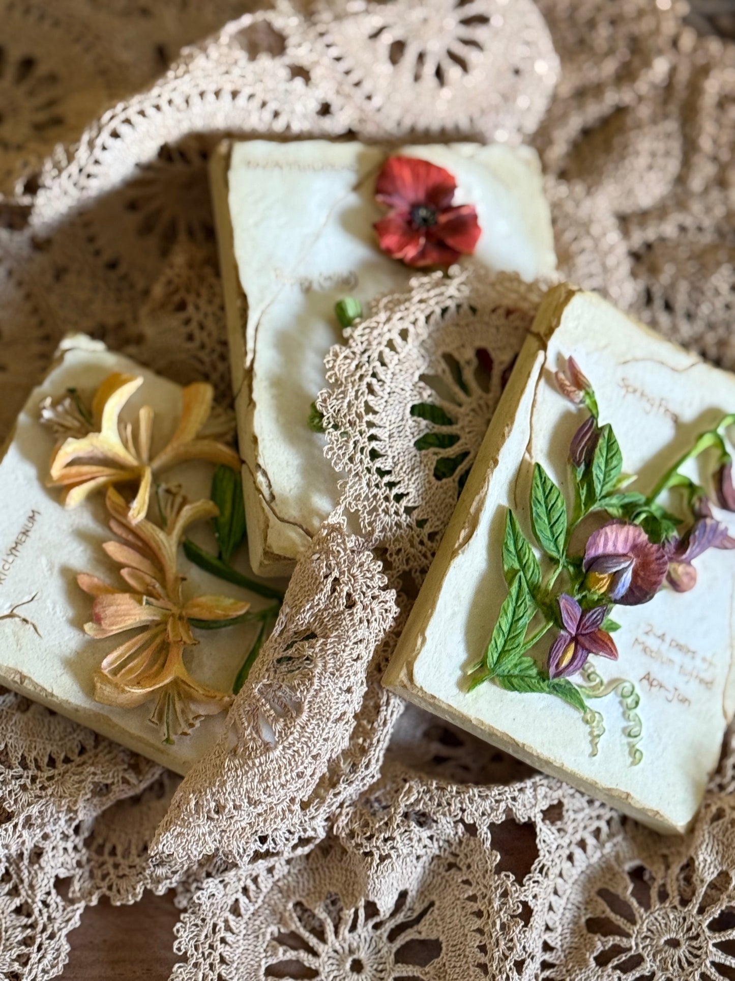Vintage, small floral wall art.