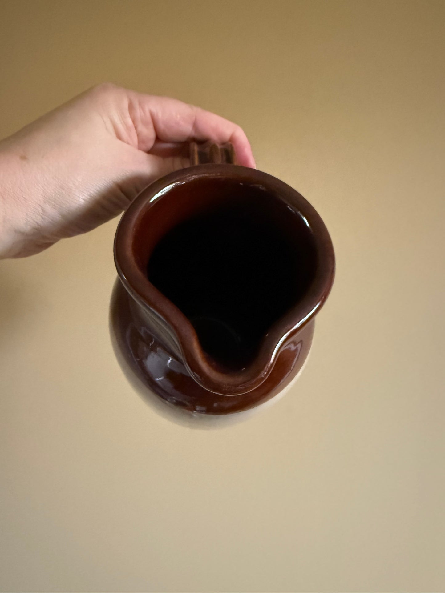 Vintage, handmade pottery jug.