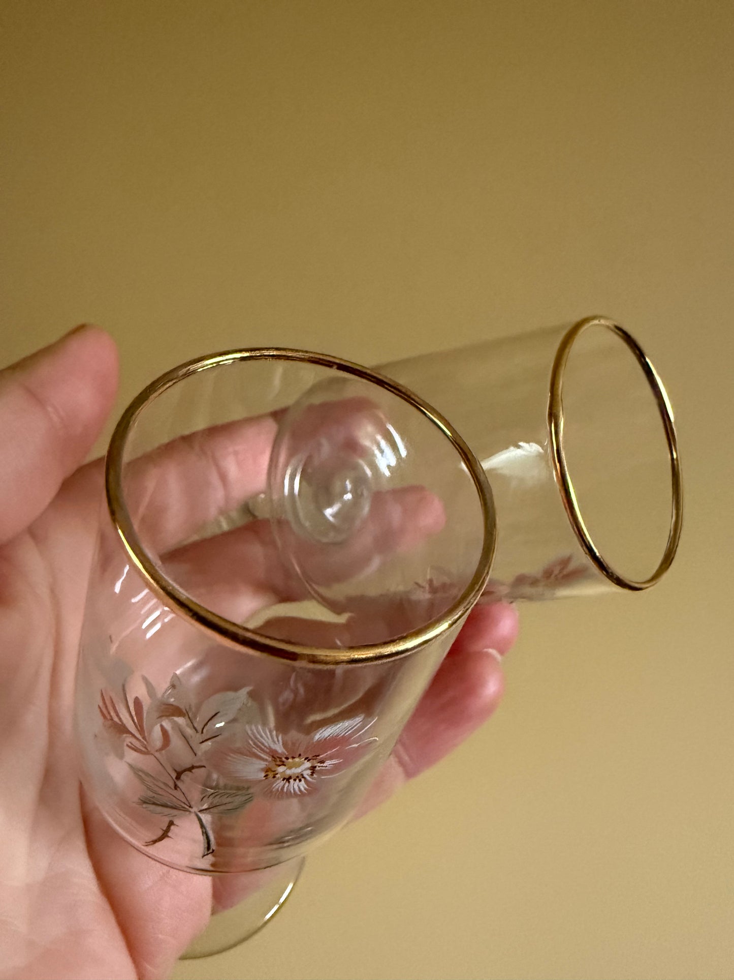 Vintage, sweet, hand painted glasses.
