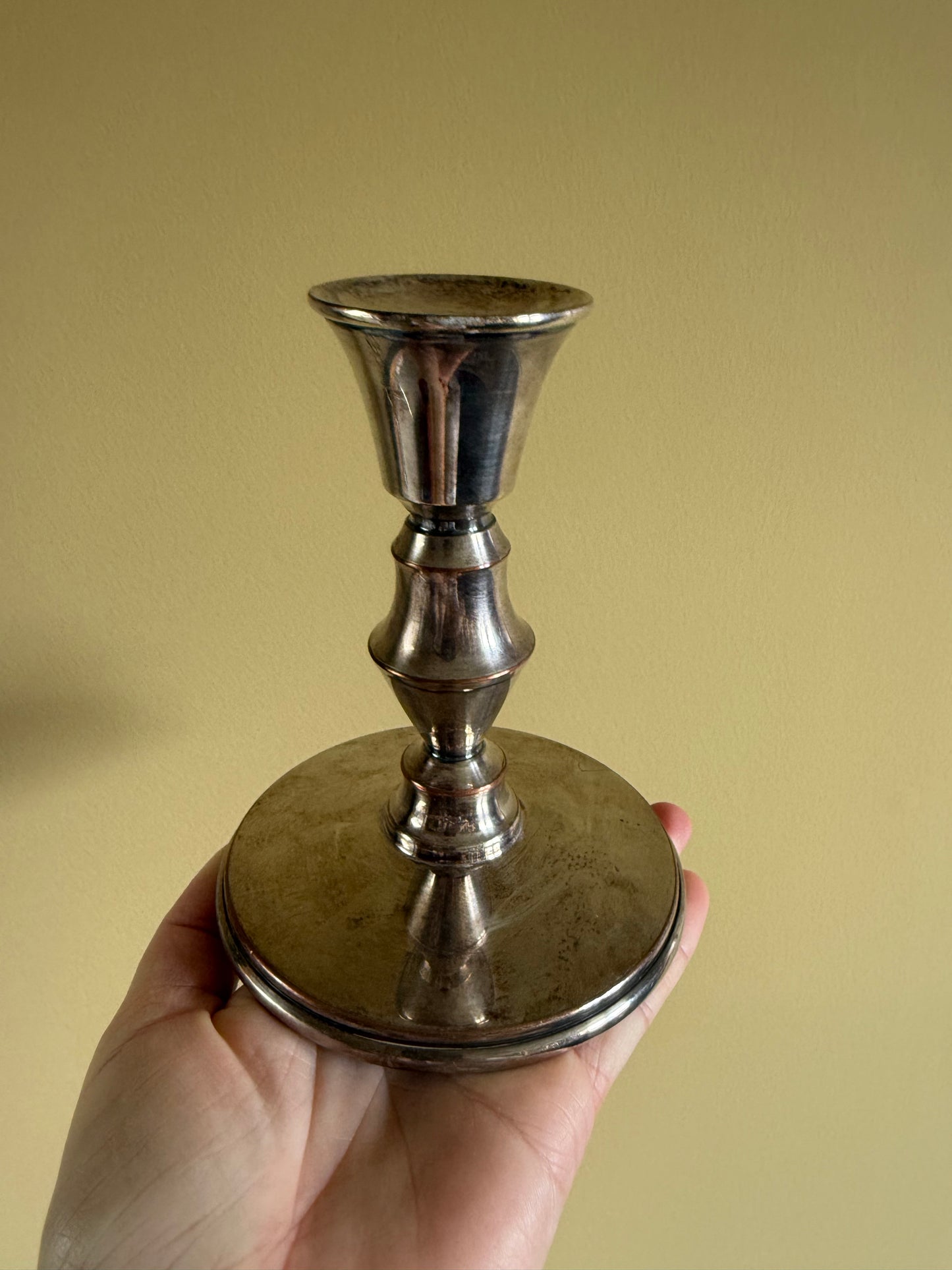 Vintage, silver plated candlestick holder.