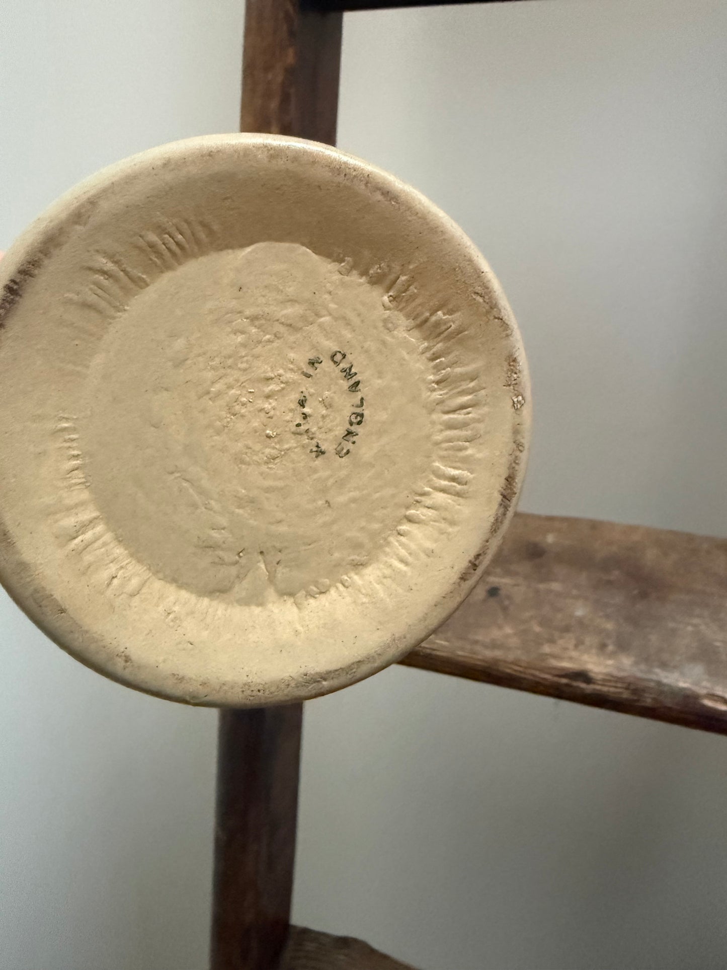 Vintage Stoneware Utensil Pot / Rustic Kitchen Crock – Mid Century