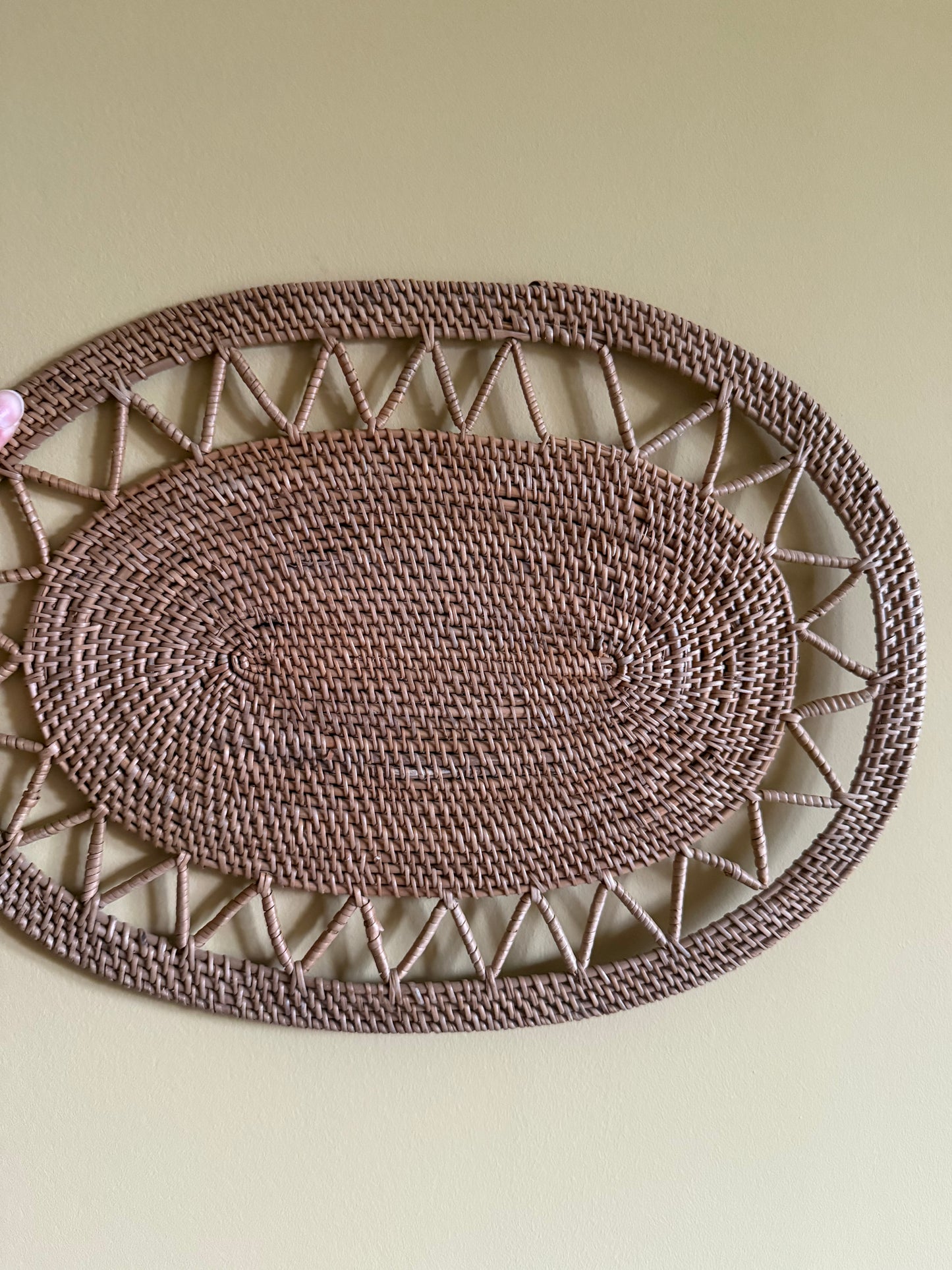 Vintage, real rattan placemats.