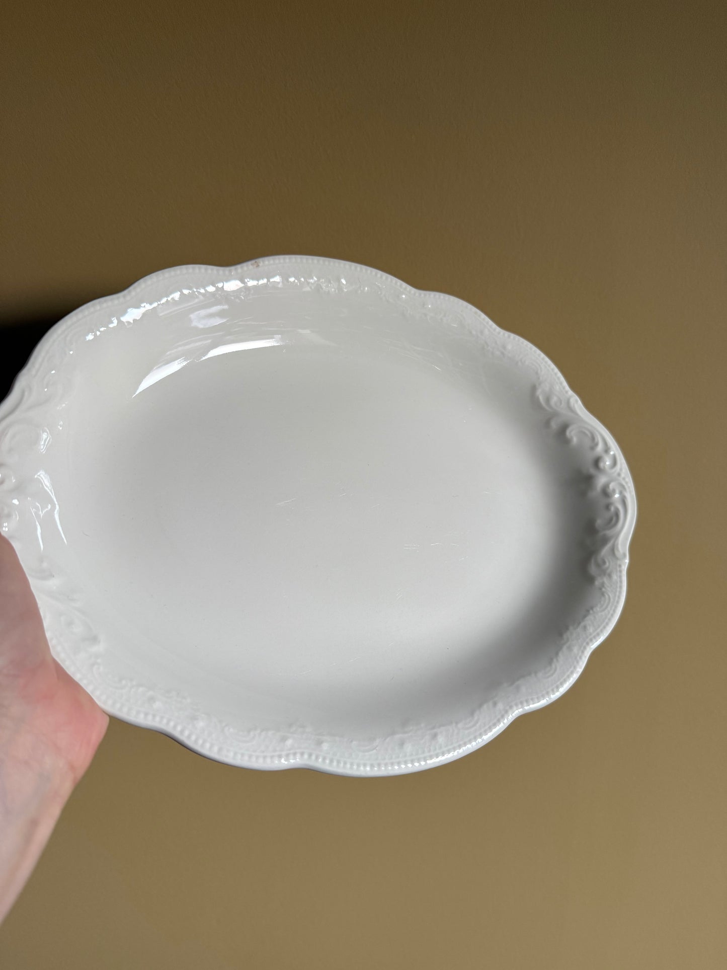 Vintage, off white platters.