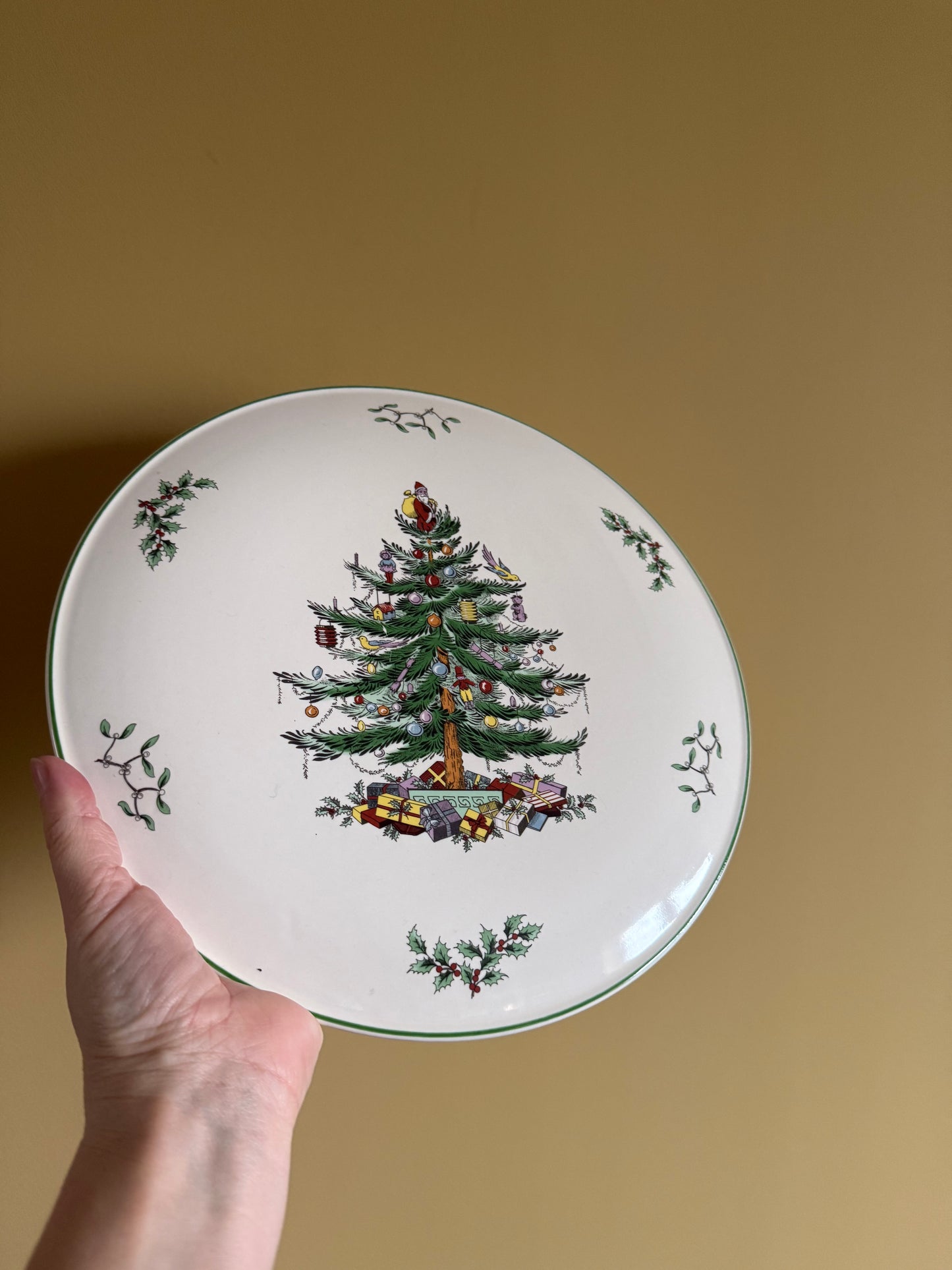 Vintage, Spode Christmas cake serving plate.