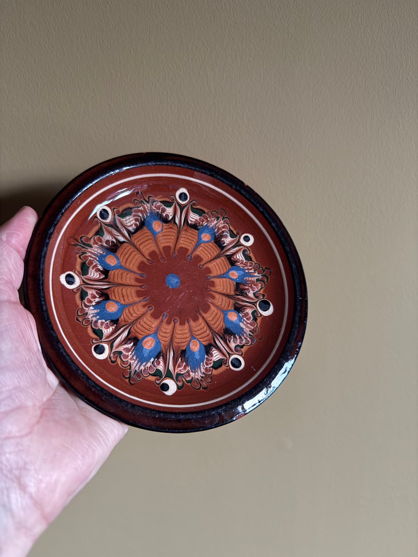 Vintage, handmade Troyan small plates.