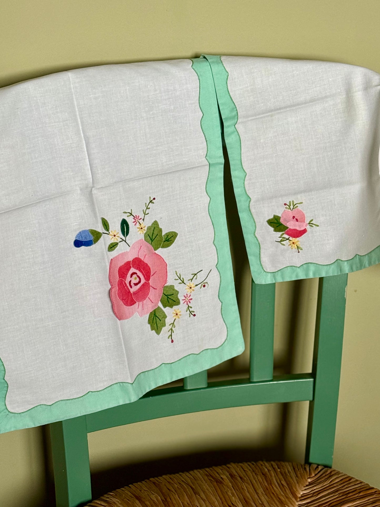 Vintage, hand embroidered set.