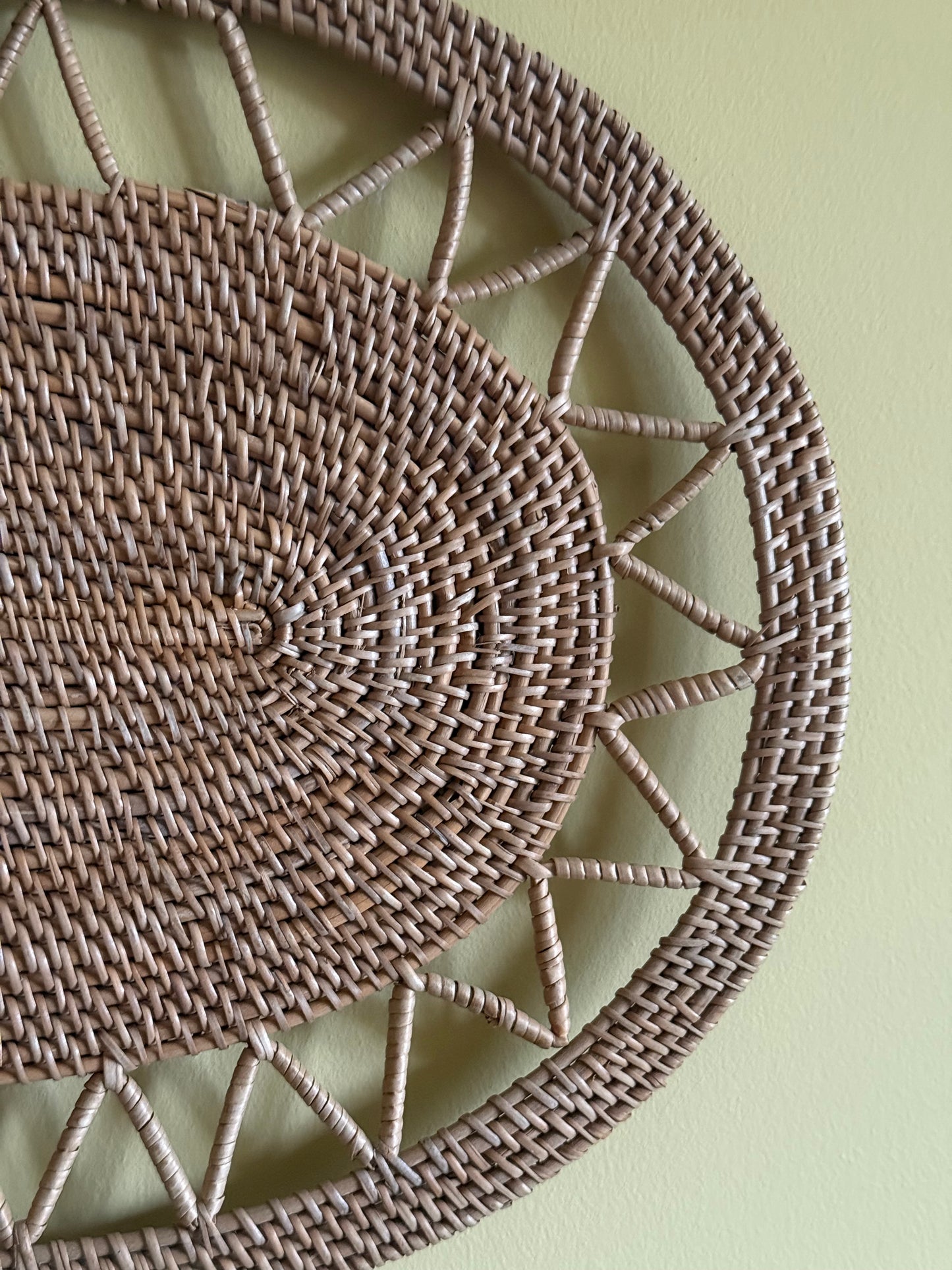 Vintage, real rattan placemats.