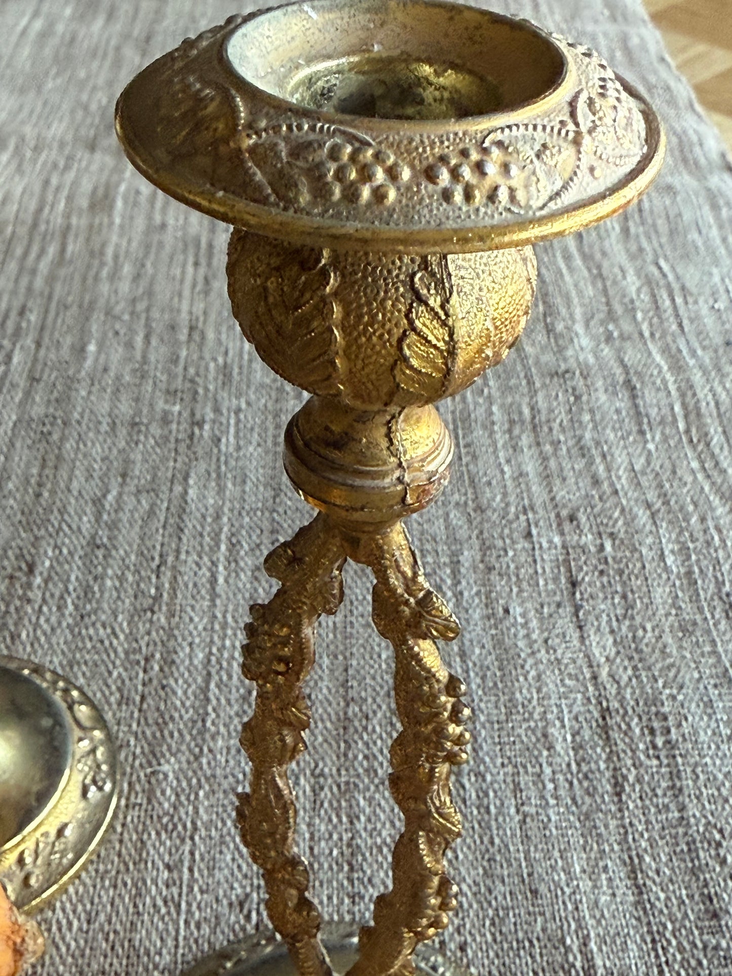 Vintage, brass plated candlestick holders.