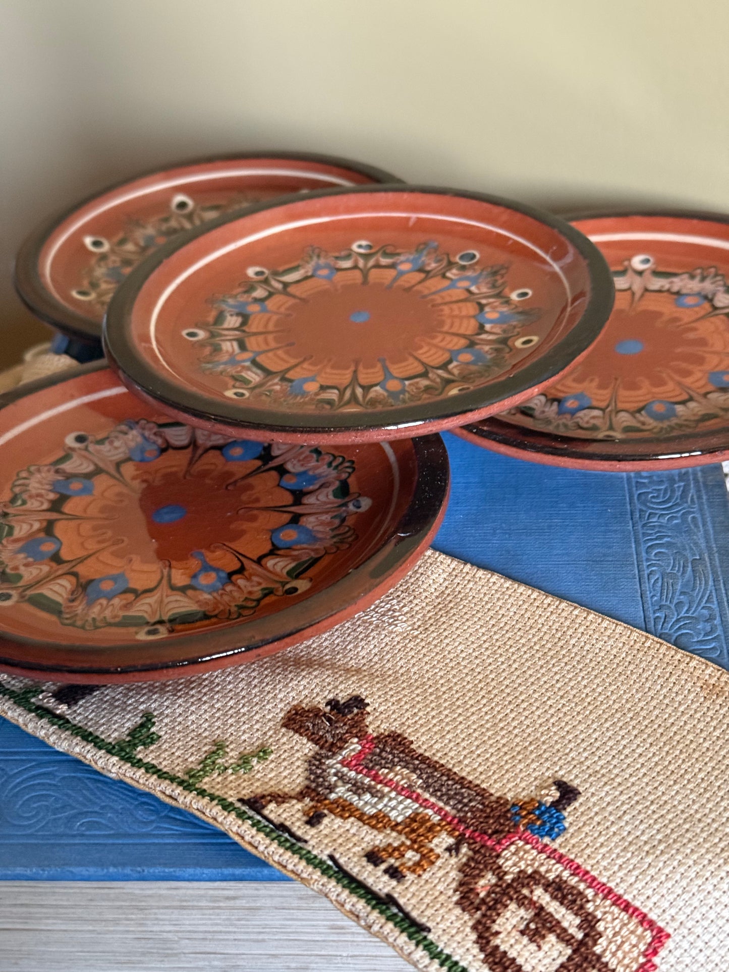 Vintage, handmade Troyan small plates.