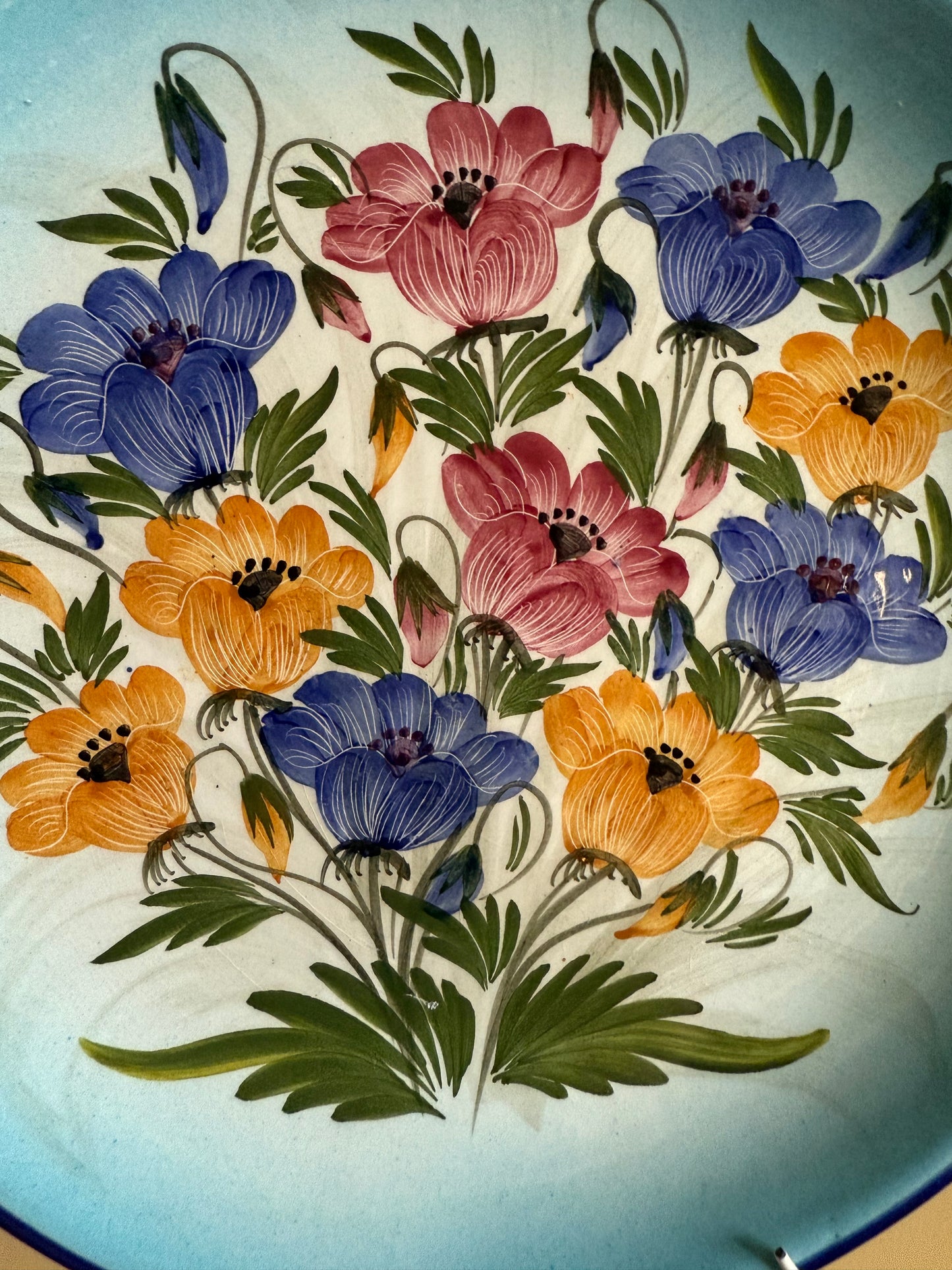 Hand painted Cyprus ceramic wall plate.