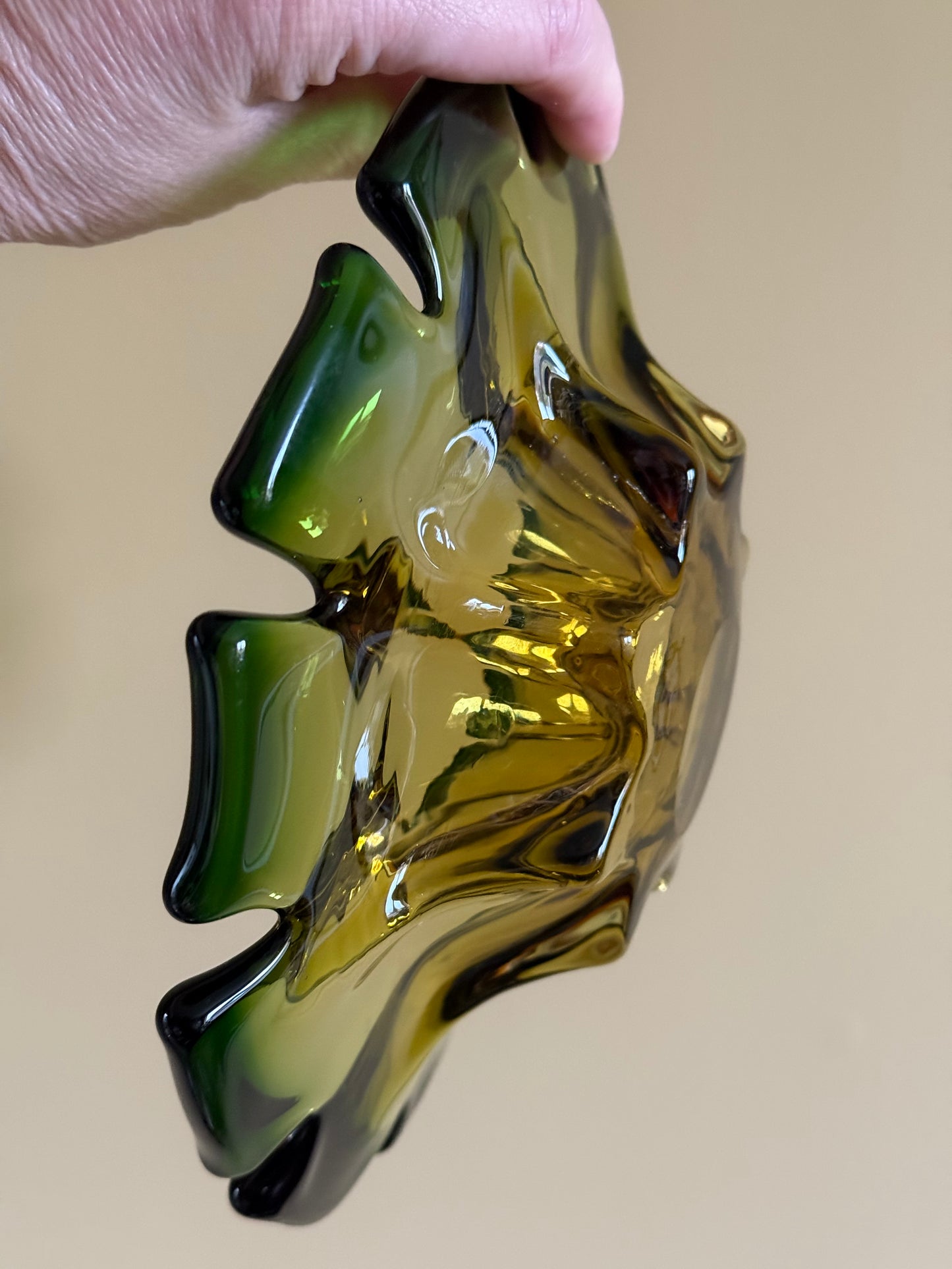 Vintage, handmade art glass bowl.