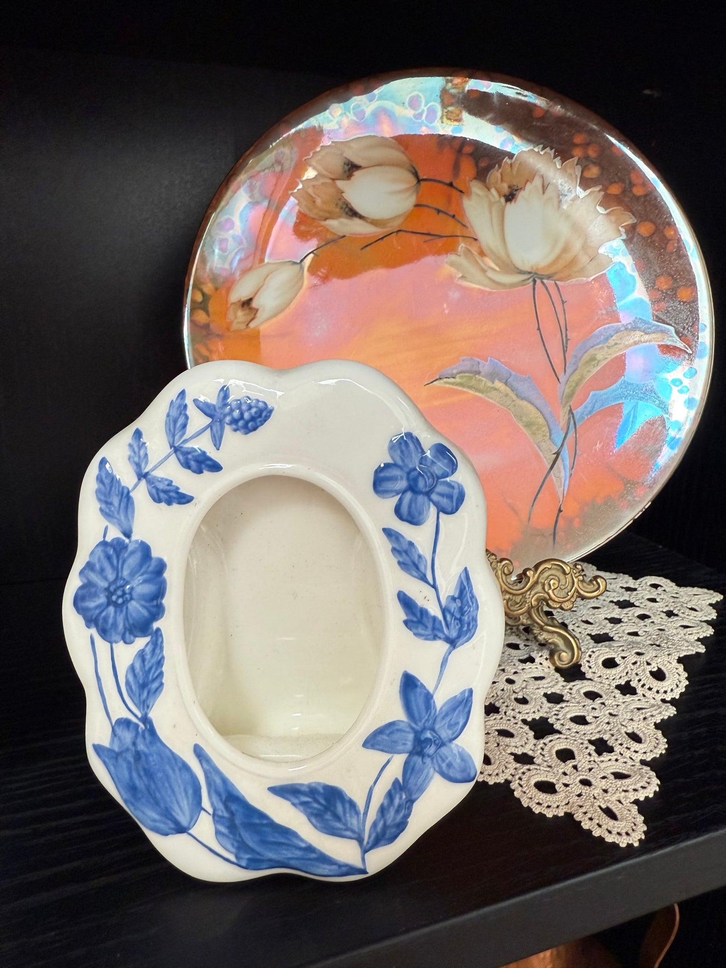 Vintage, fine bone china photo frame.