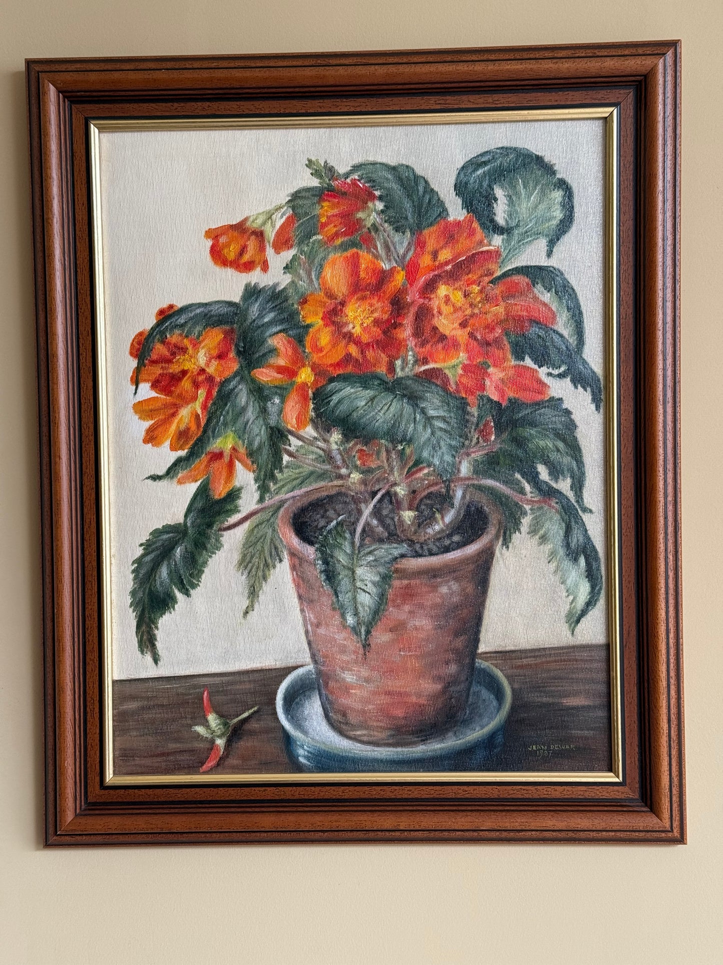 Vintage, acrylic on canvas painting.