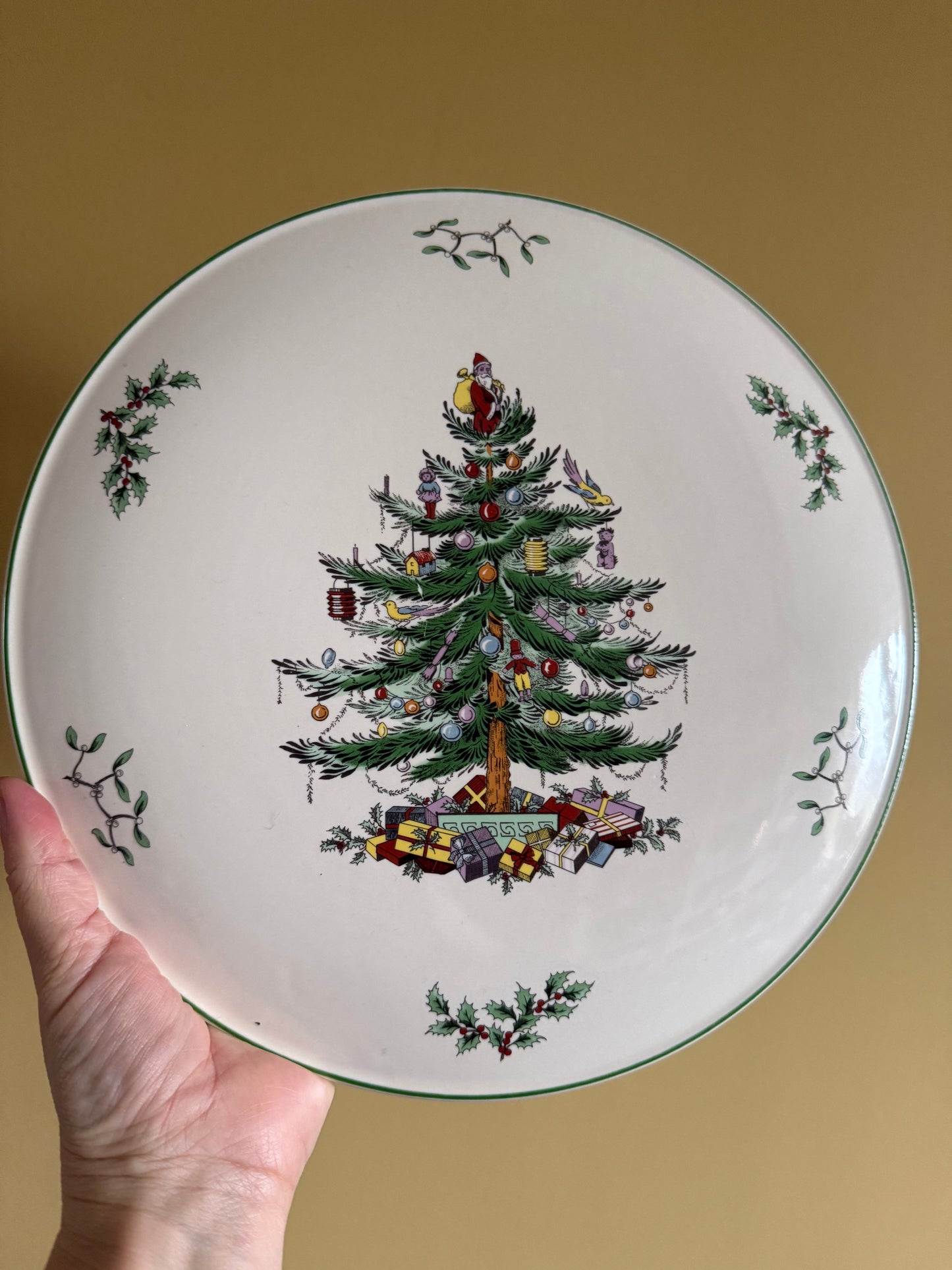 Vintage, Spode Christmas cake serving plate.