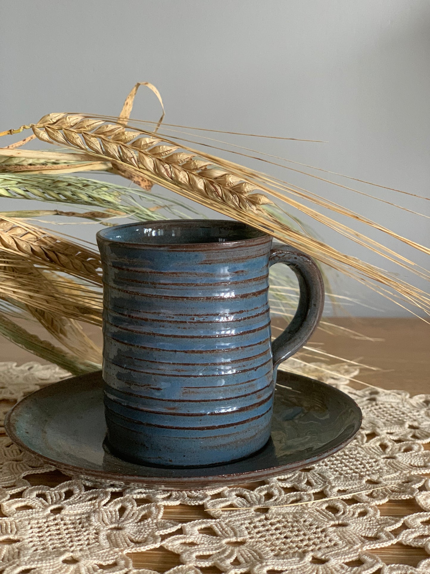 Vintage, pottery espresso cups.