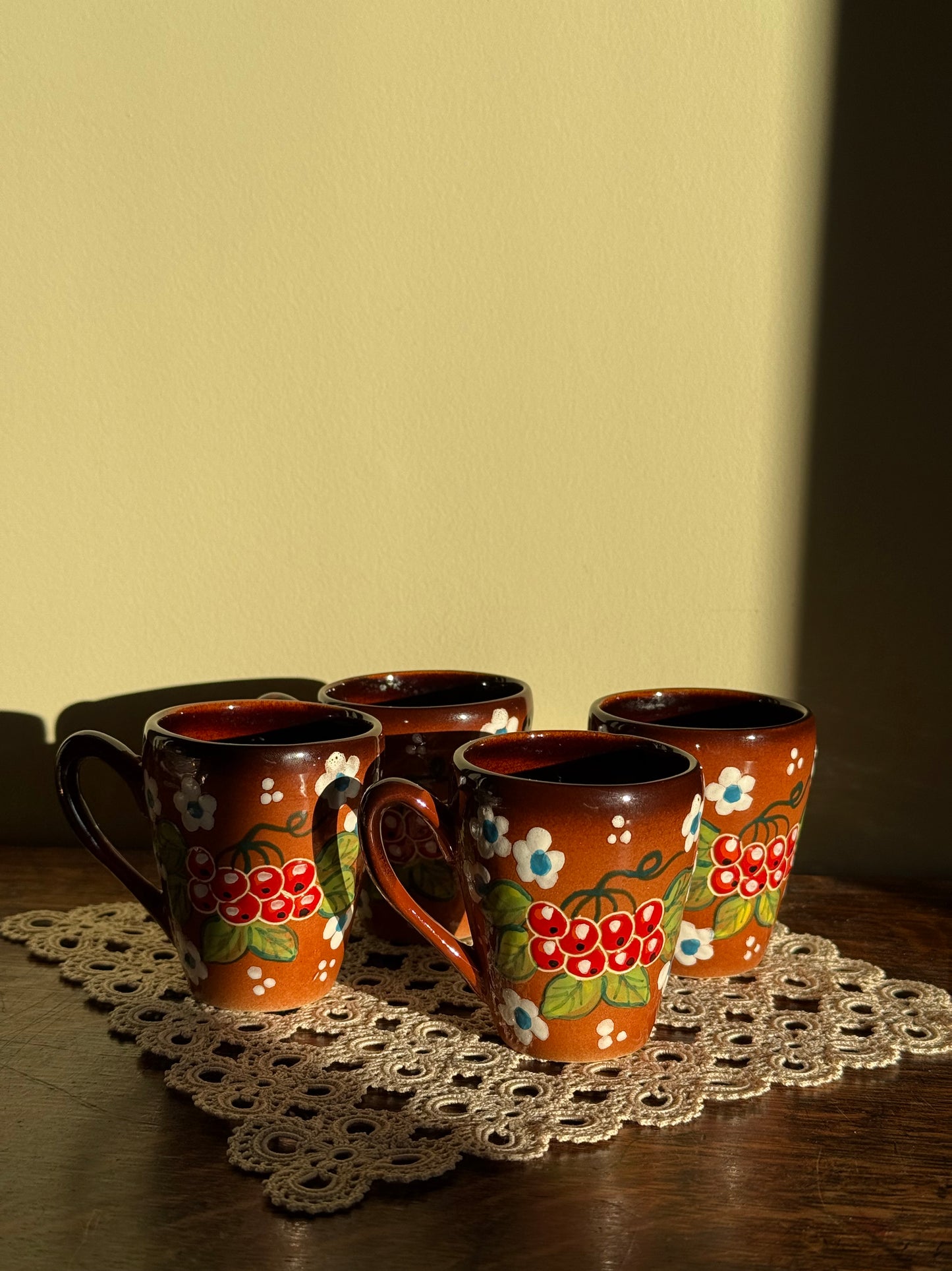Vintage, handmade espresso set.