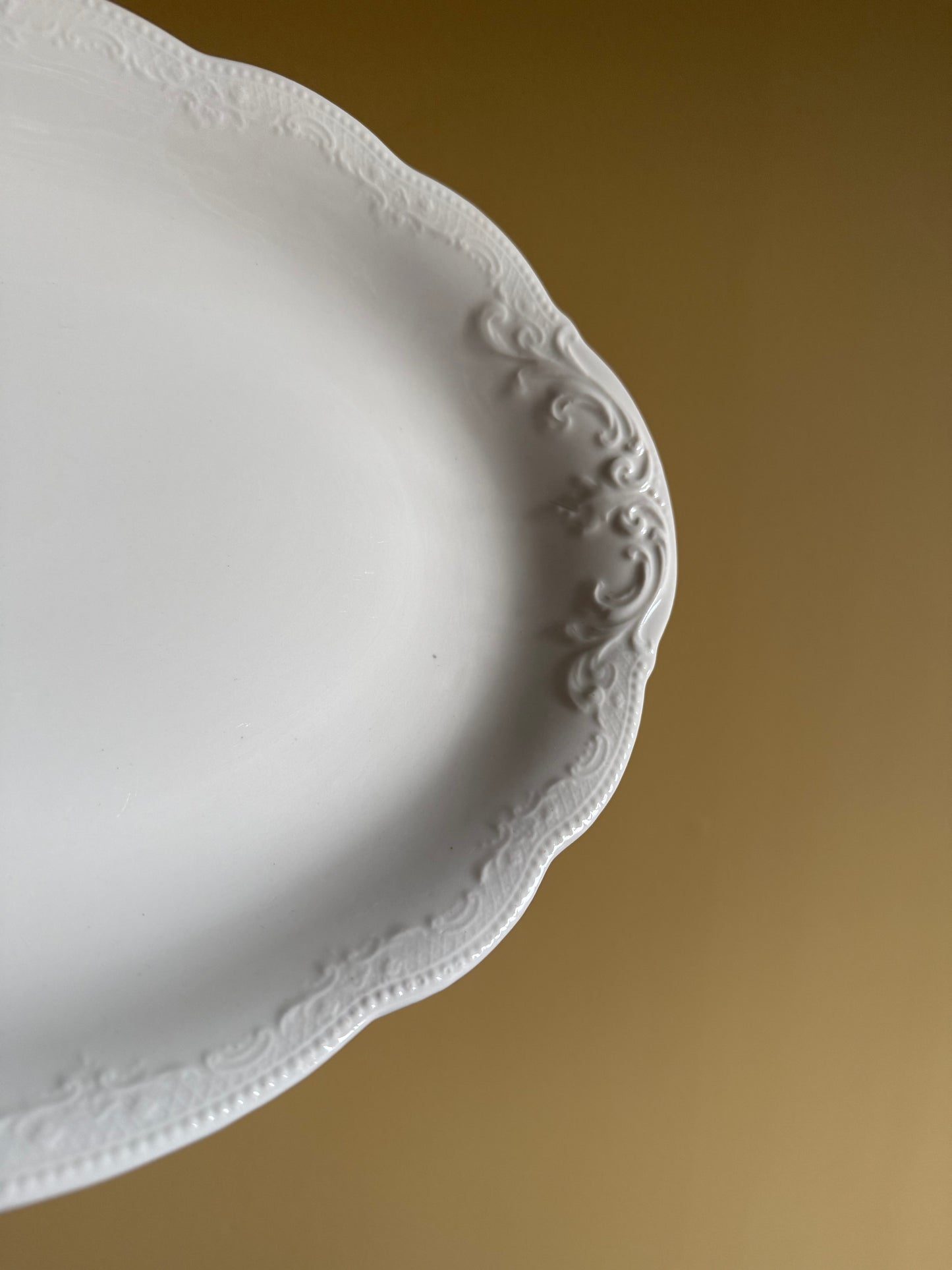 Vintage, off white platters.