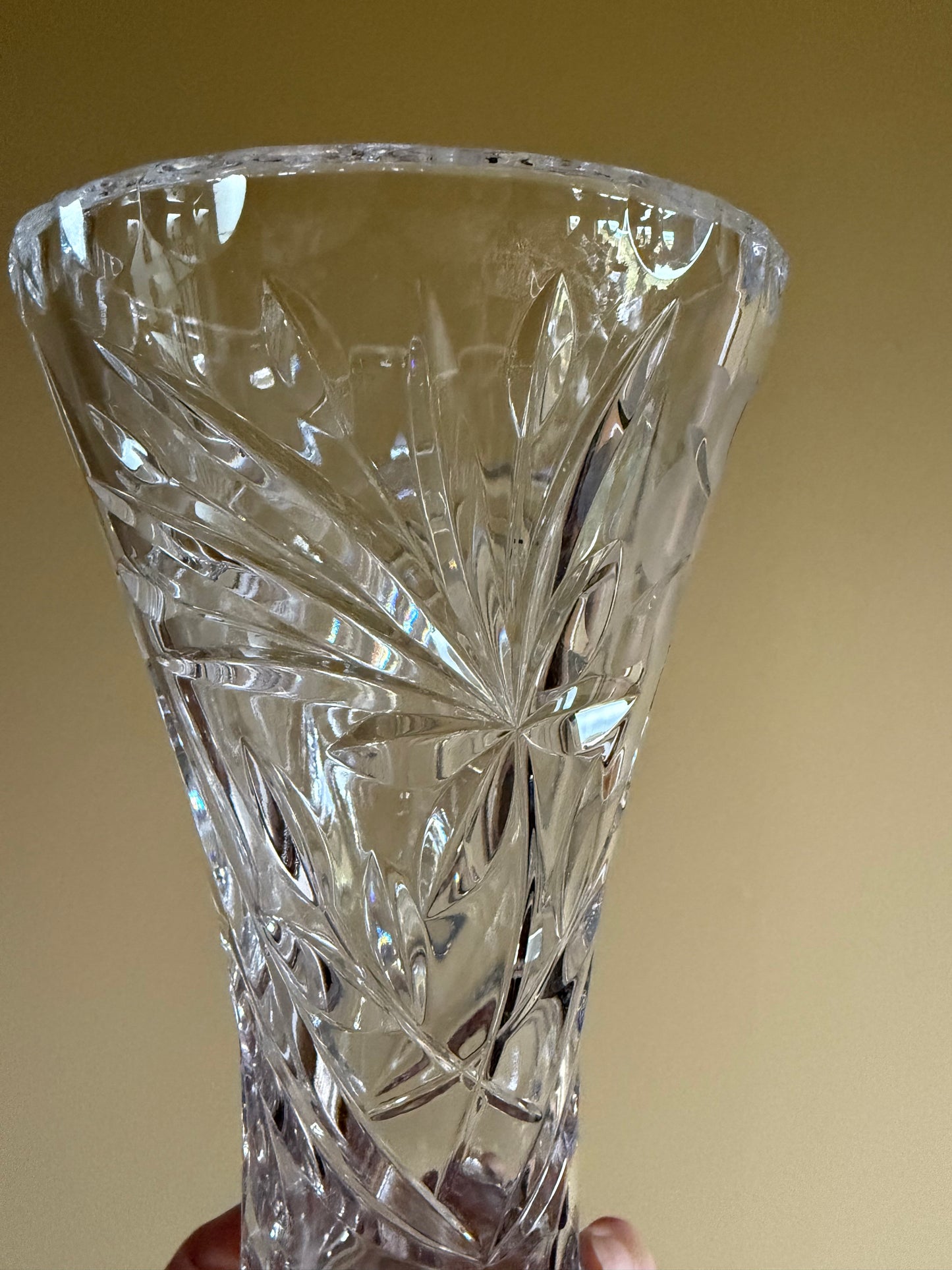 Vintage, heavy crystal vase.