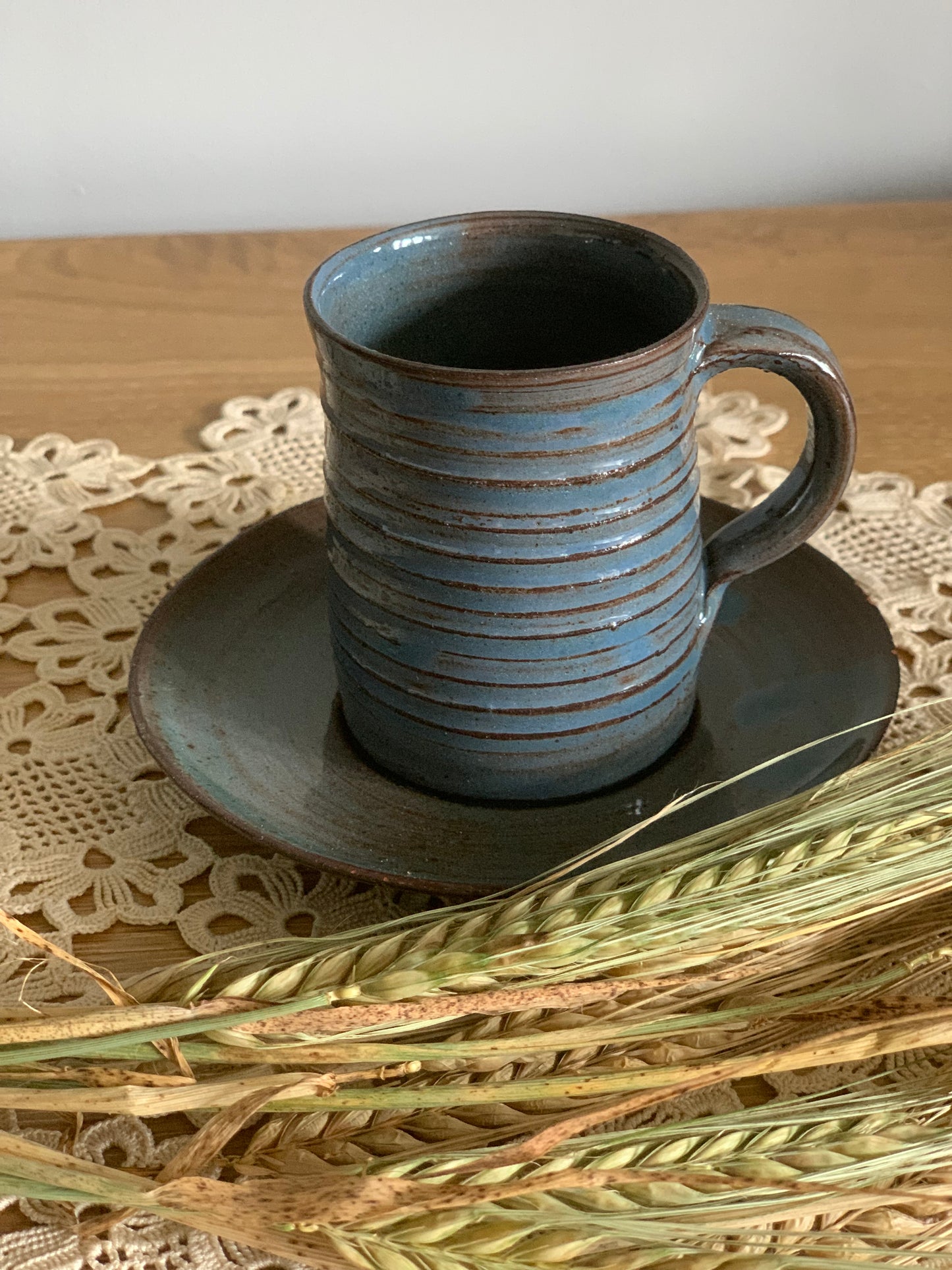 Vintage, pottery espresso cups.