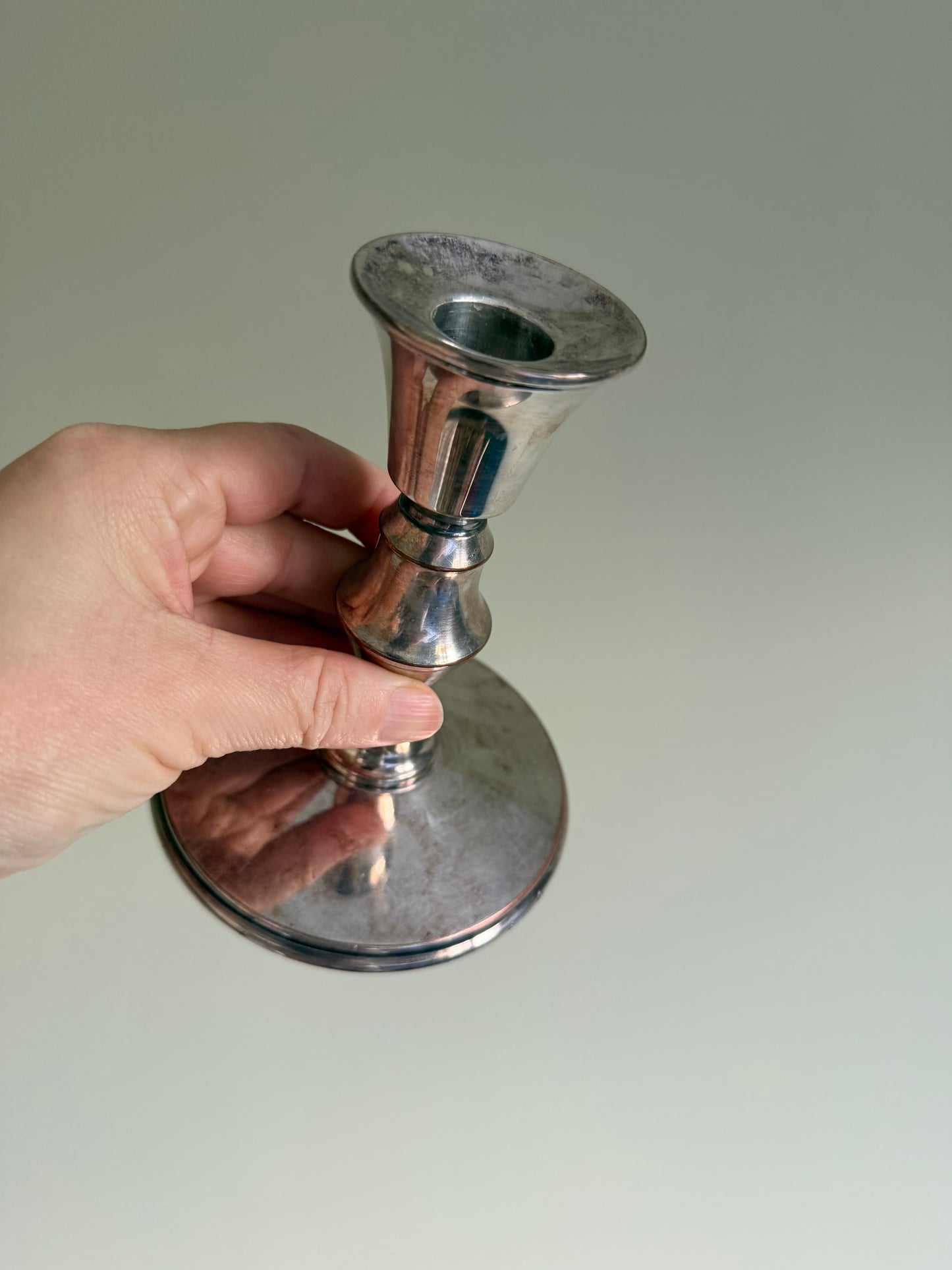 Vintage, silver plated candlestick holder.