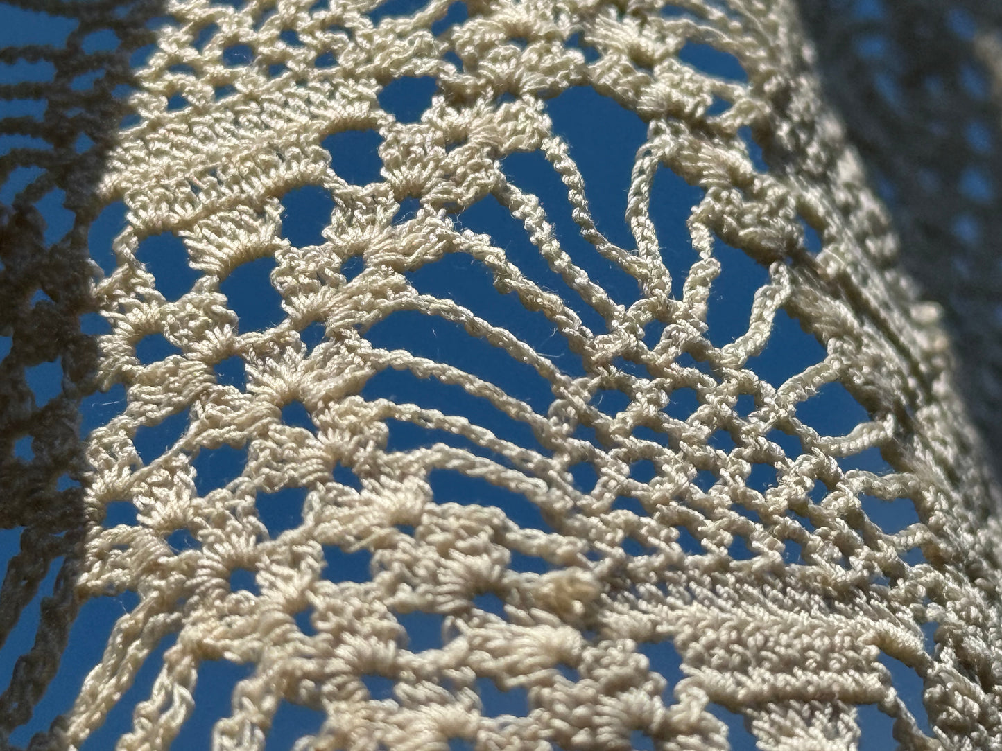 Vintage crochet lace table linen.