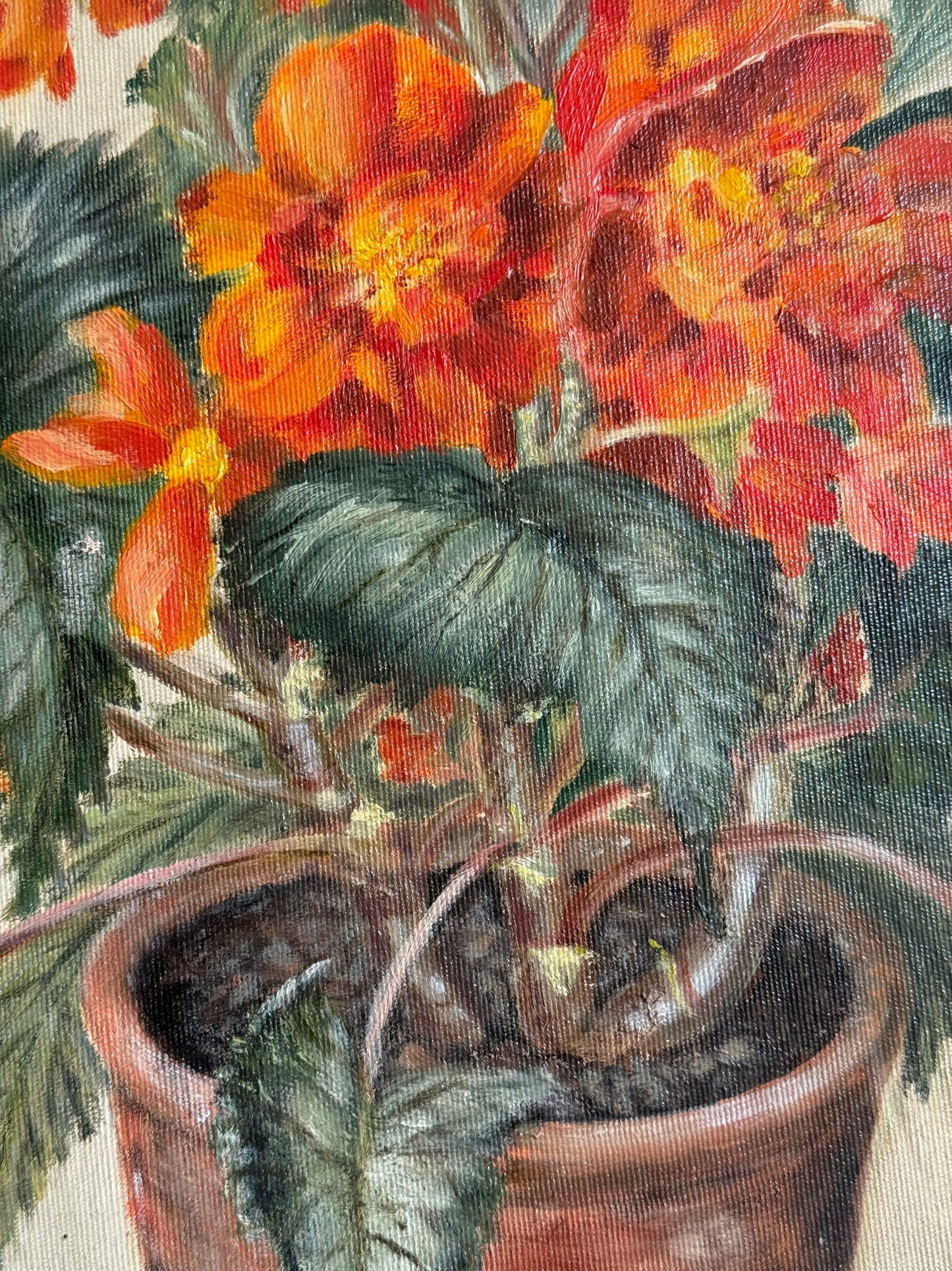 Vintage, acrylic on canvas painting.