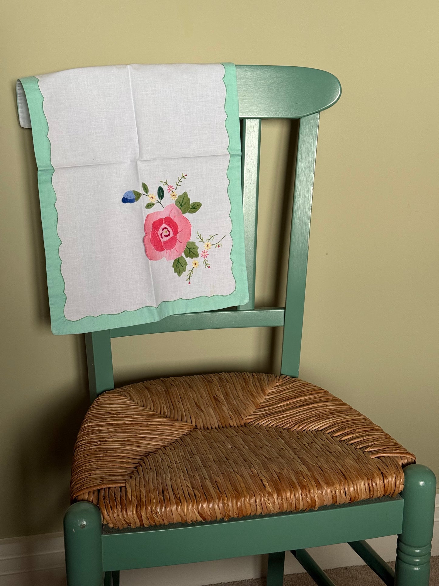 Vintage, hand embroidered set.