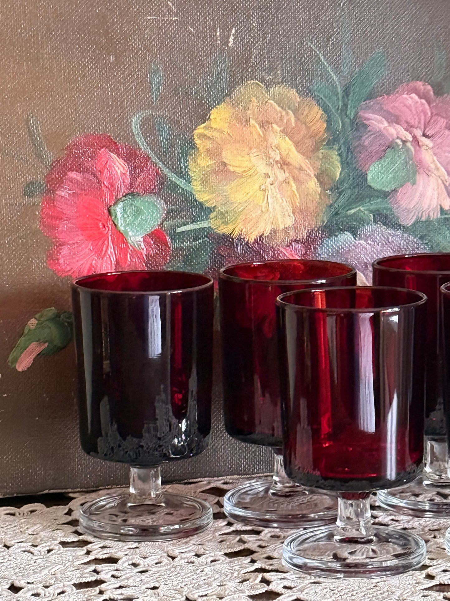 Vintage 1970’s stemmed glasses.
