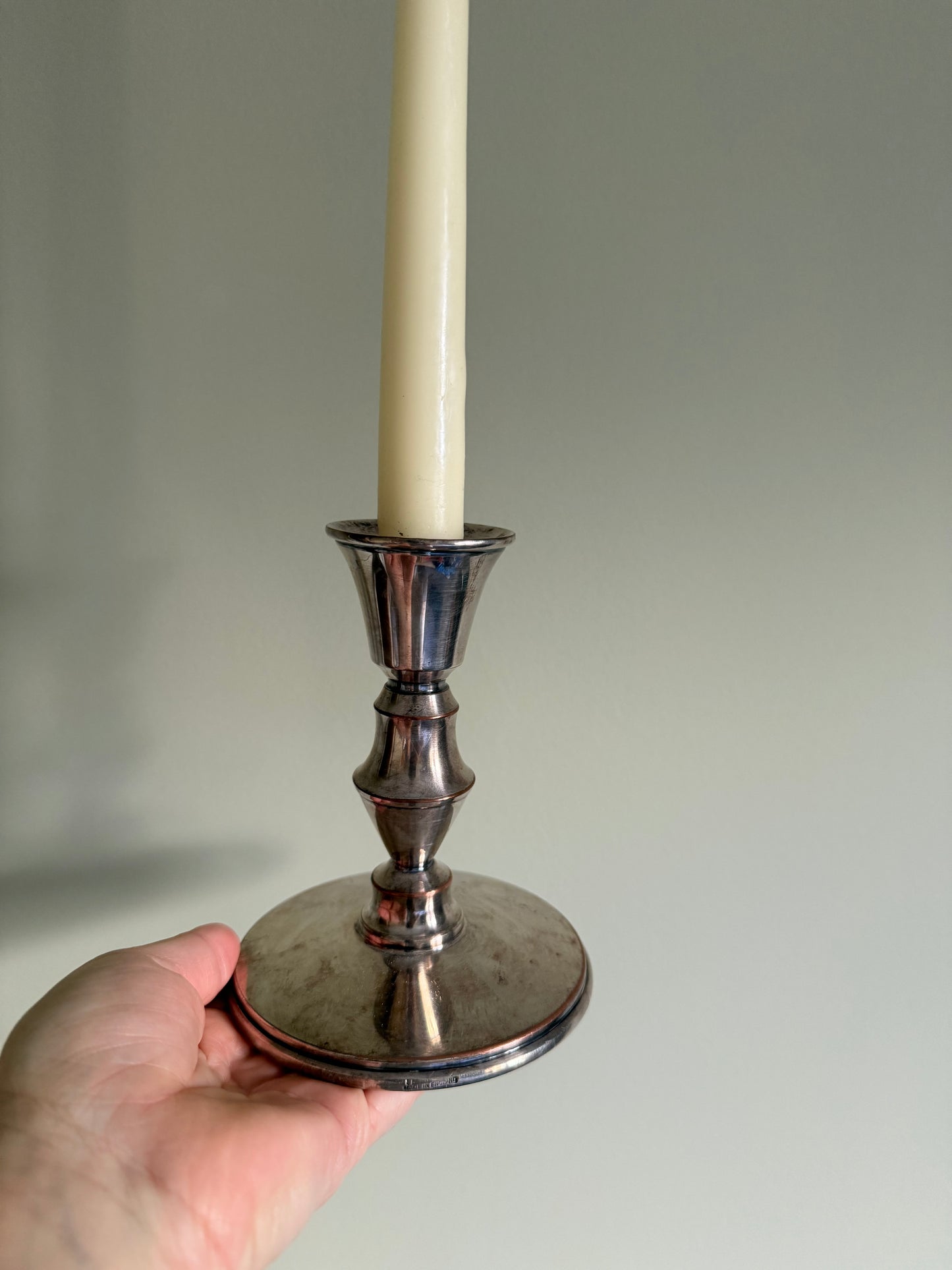 Vintage, silver plated candlestick holder.