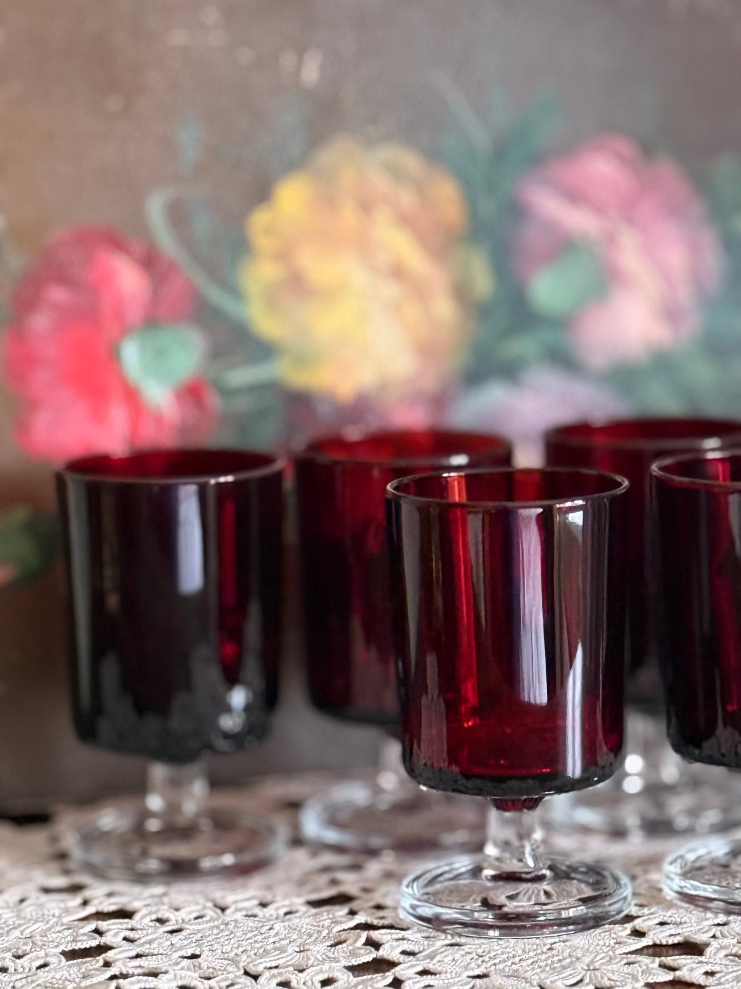 Vintage 1970’s stemmed glasses.