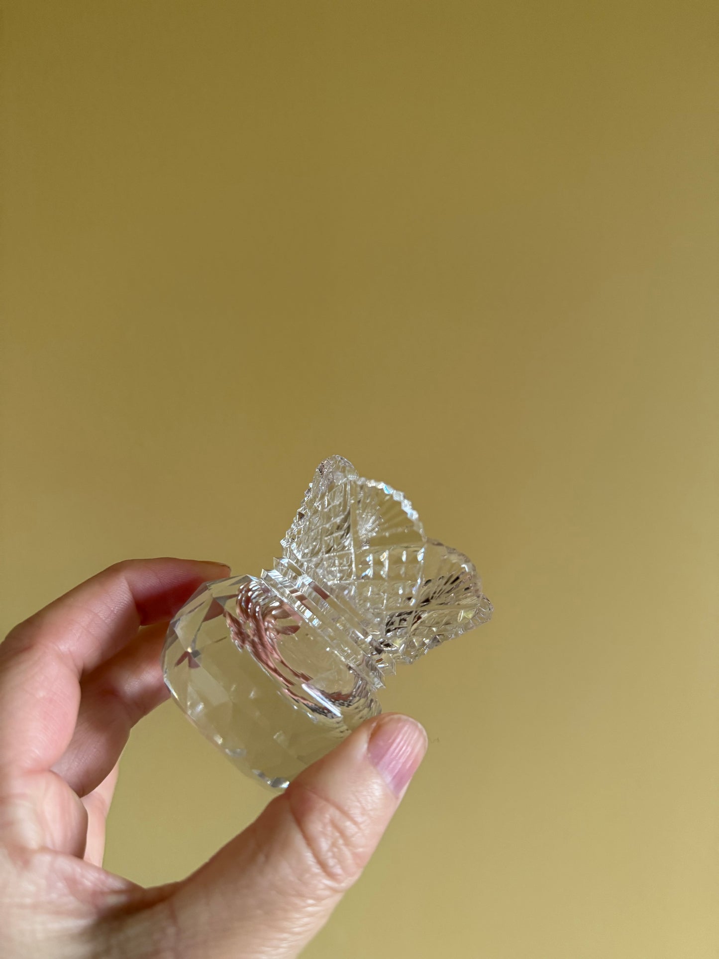 Vintage, crystal candlestick holders.