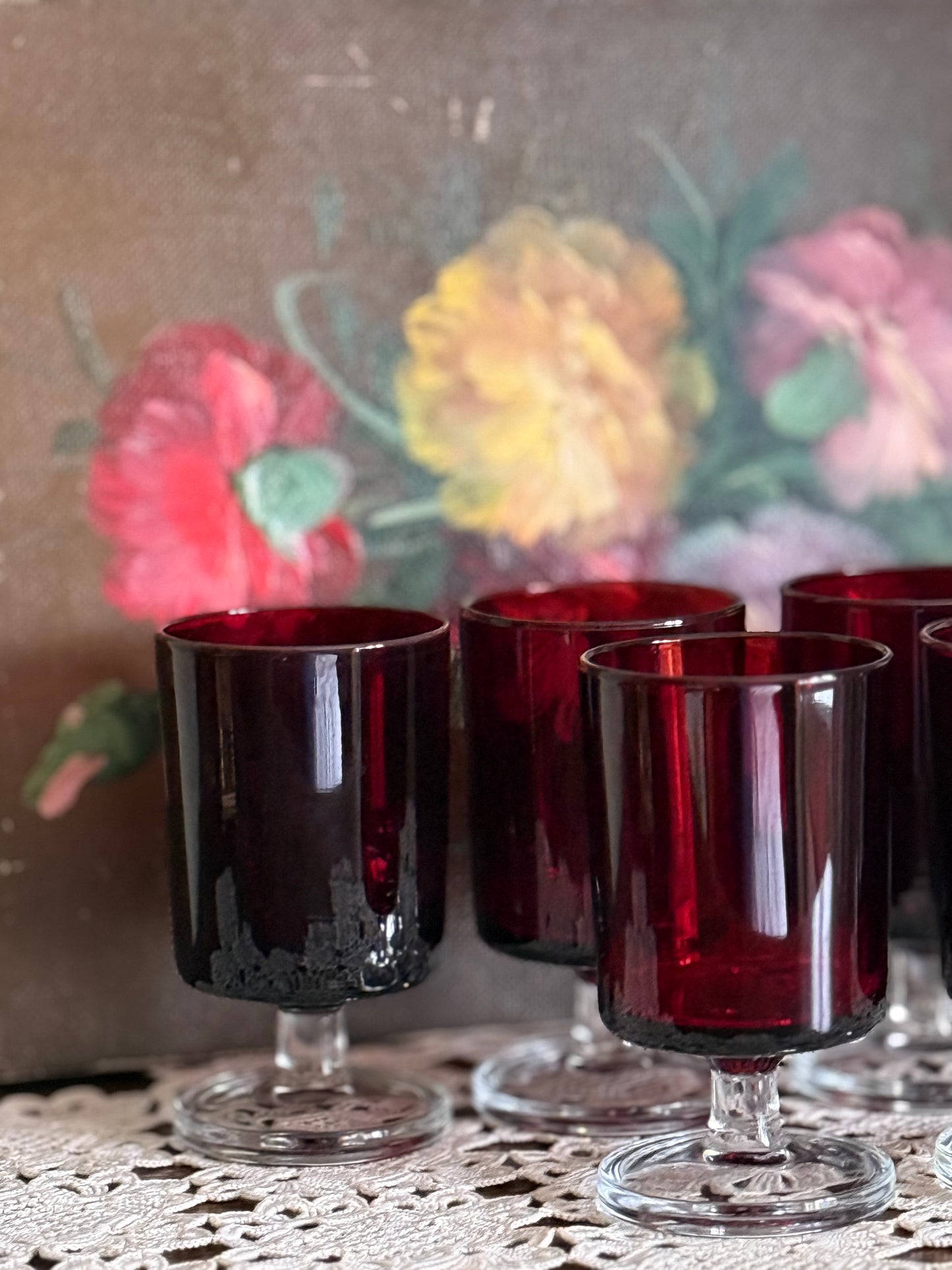 Vintage 1970’s stemmed glasses.