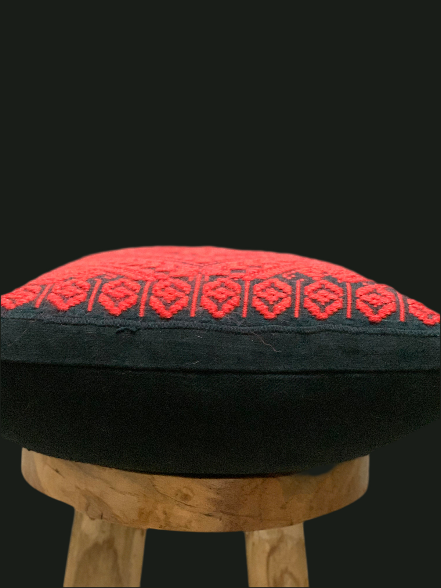 Antique, handwoven and hand made wool front / cotton back cushion.