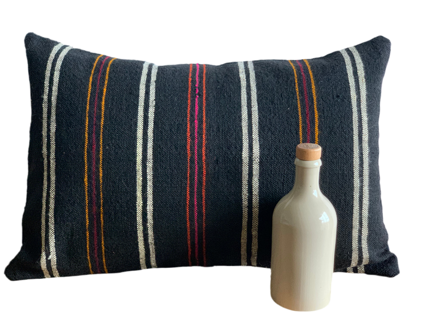 Antique, handwoven wool cushion.
