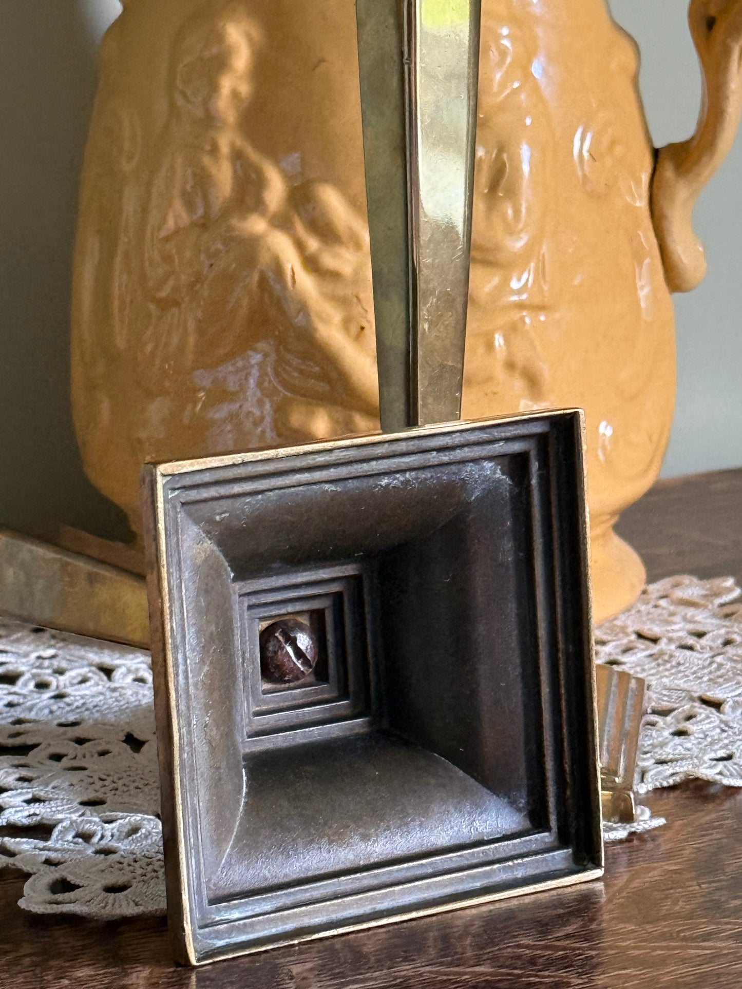 Vintage solid brass candlestick holders.