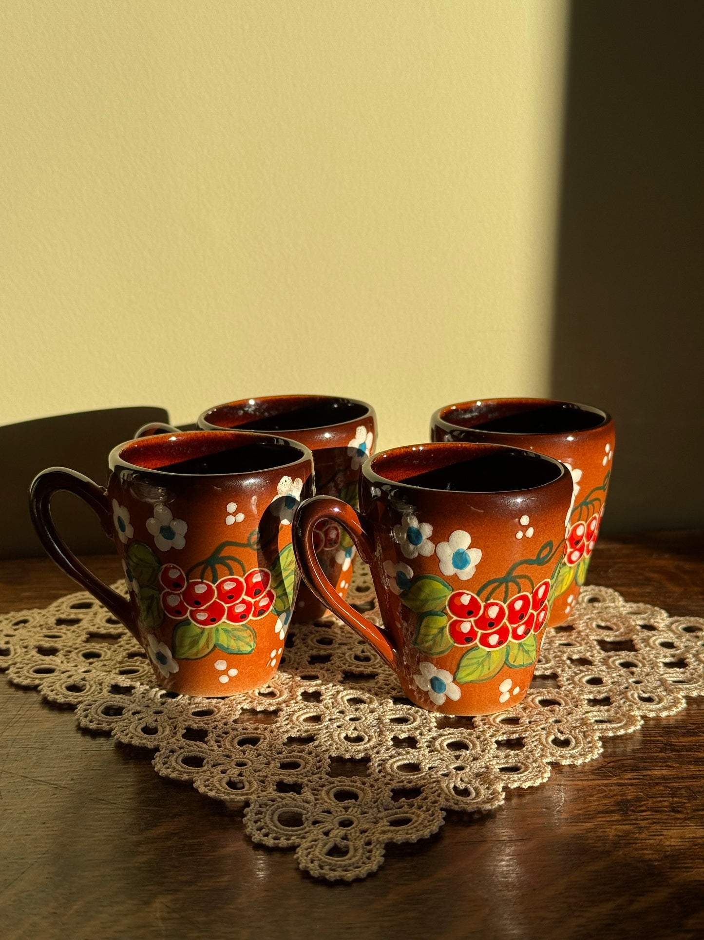 Vintage, handmade espresso set.