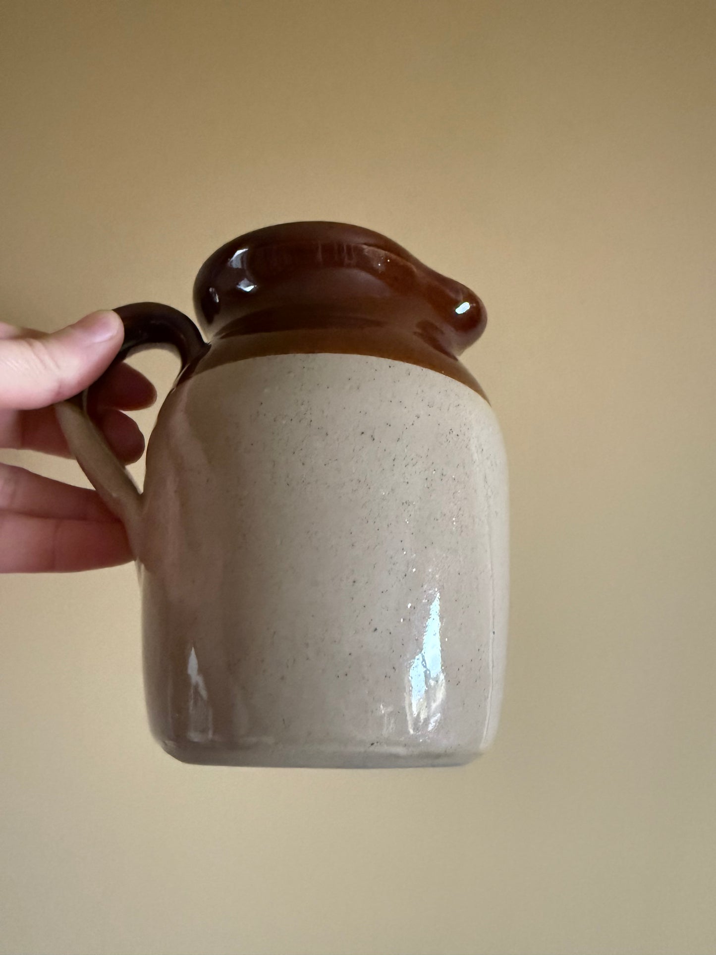 Vintage, handmade pottery jug.