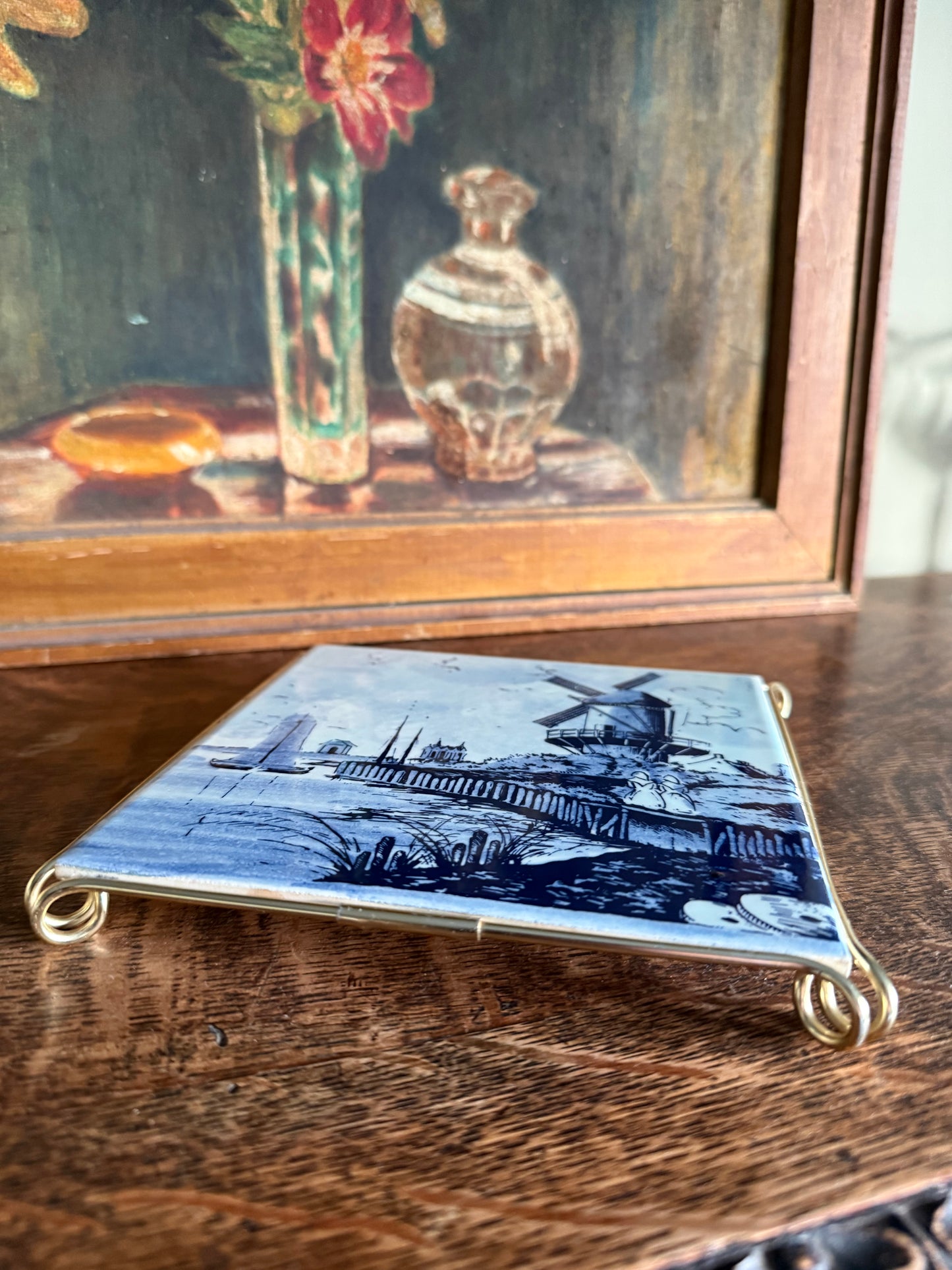 Delft vintage trivet.
