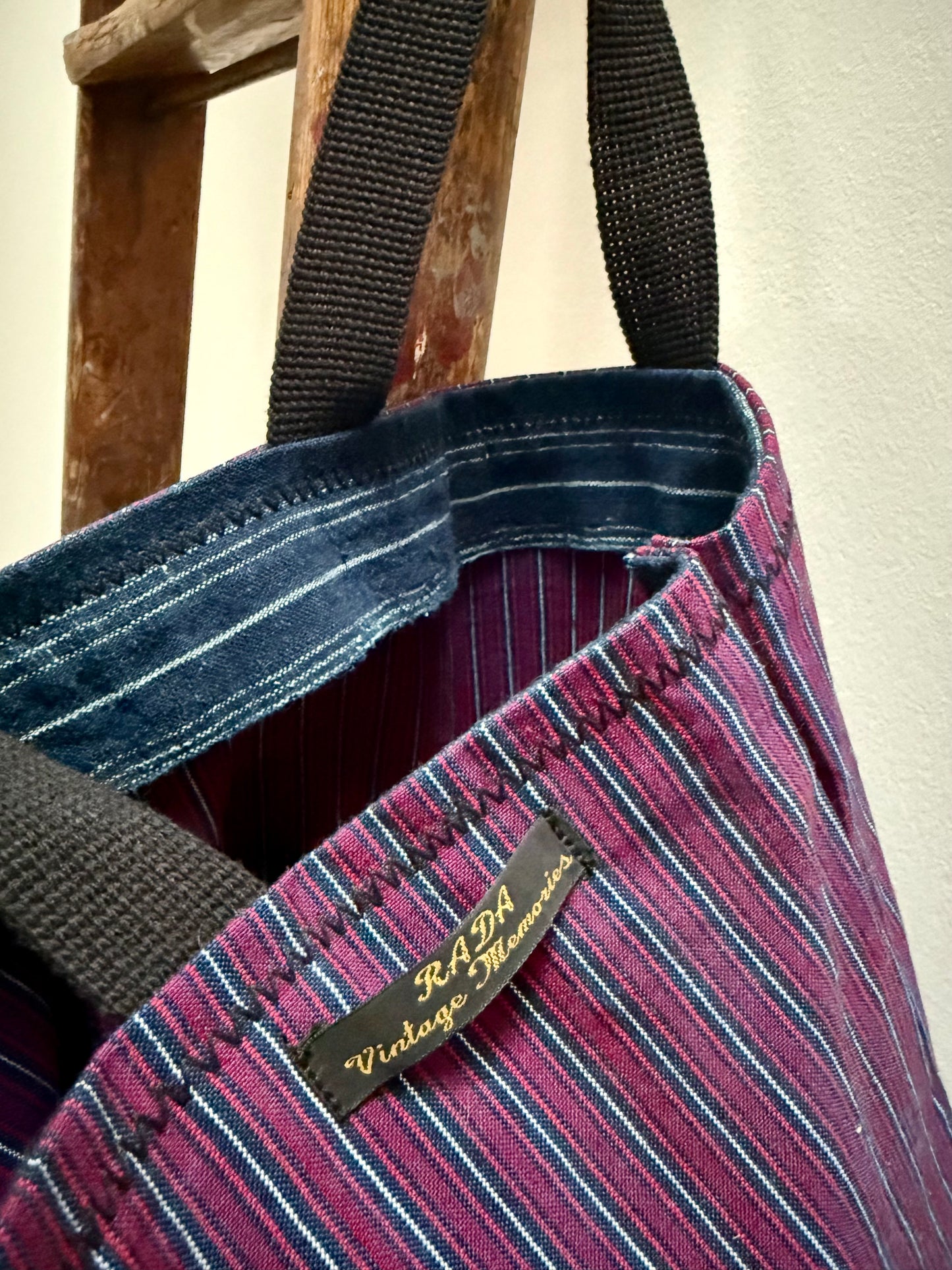 Vintage handwoven cotton tote